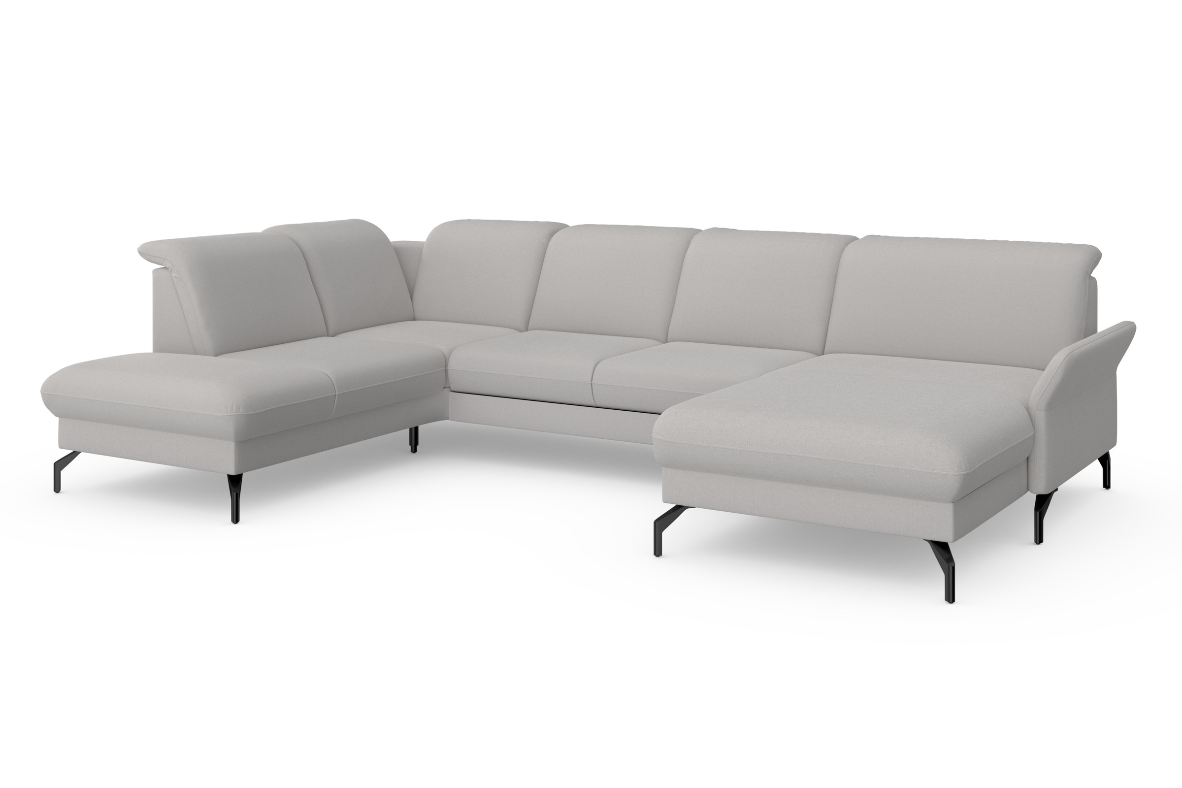 sit&more Wohnlandschaft »Fashion U-Form«, wahlweise mit Kopfteilverstellung, Vorziehsitz, motorisch, Metallfüße