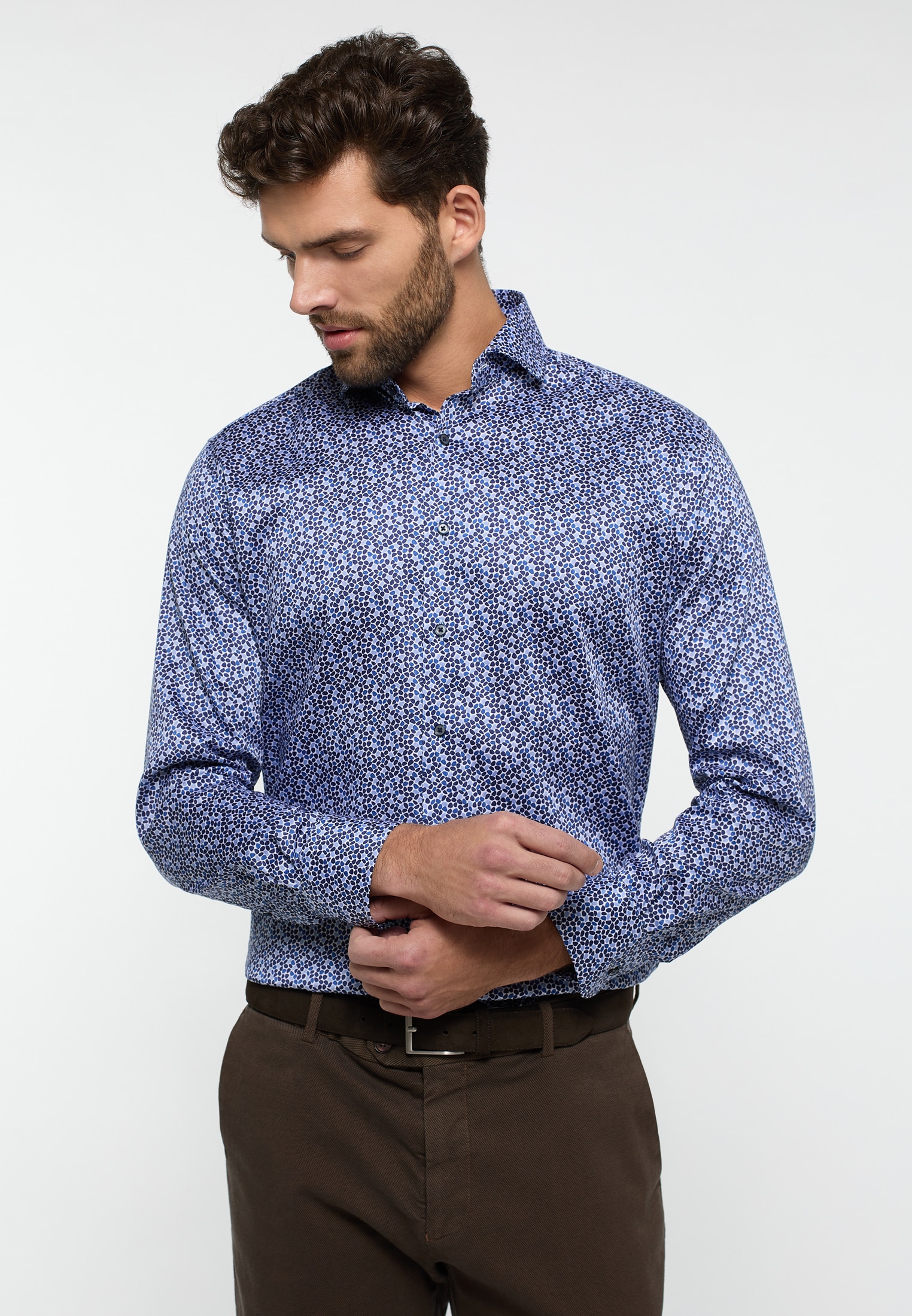 Eterna Langarmhemd »MODERN FIT« EASY IRON (bügelleicht)