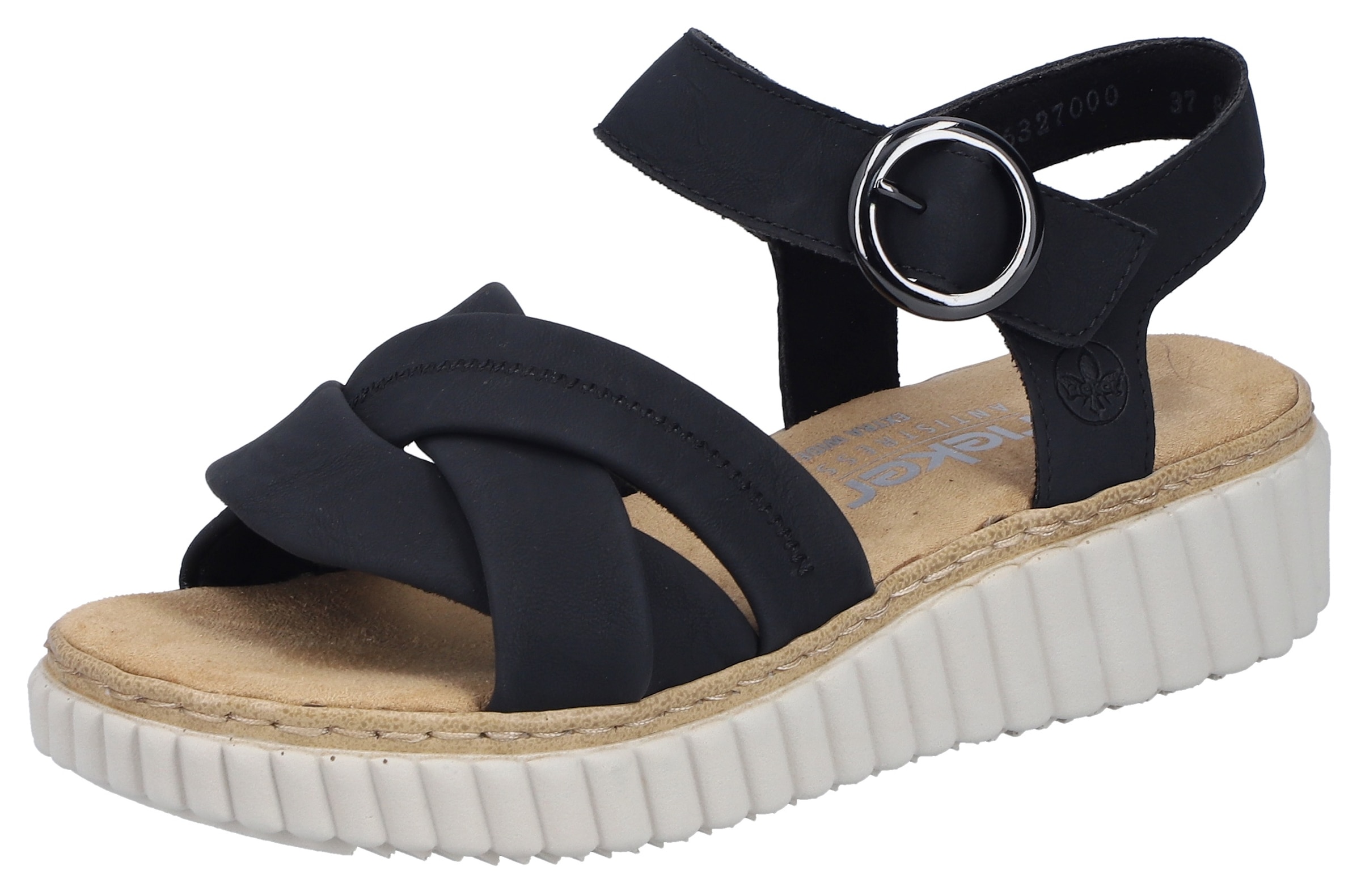 Rieker Sandale  Sommerschuh, Keilsandalette, Urlaubsschuh mit Klettriemchen