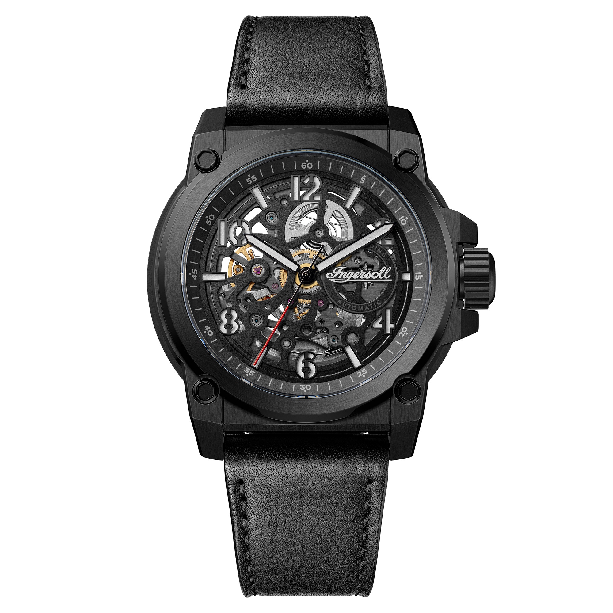Ingersoll Automatikuhr »The Anvil« Armbanduhr, Herrenuhr, Mechanische Uhr, Lederarmband, analog