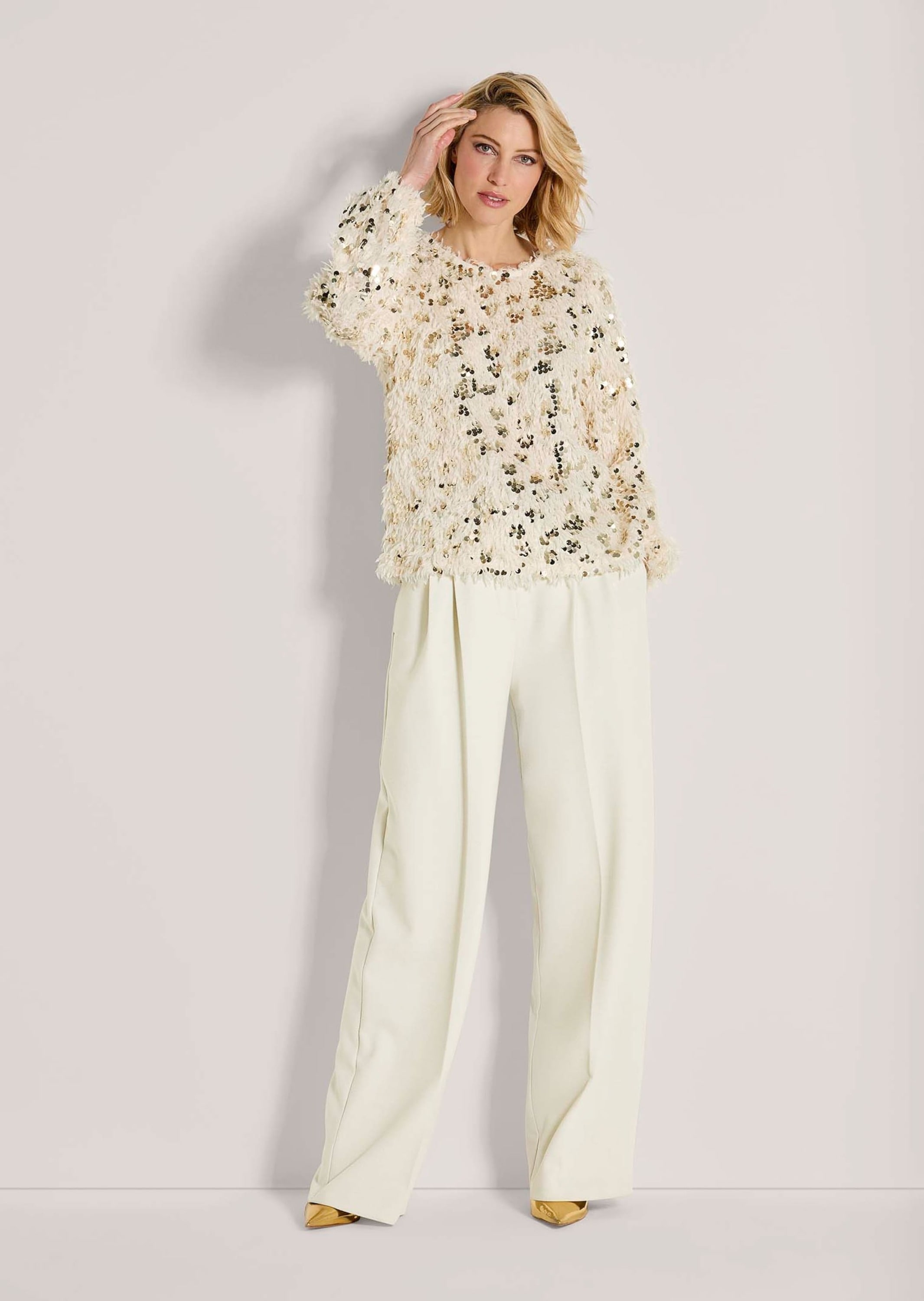 MADELEINE Langarmshirt »Sweatshirt Glitzersweatshirt mit Federn«