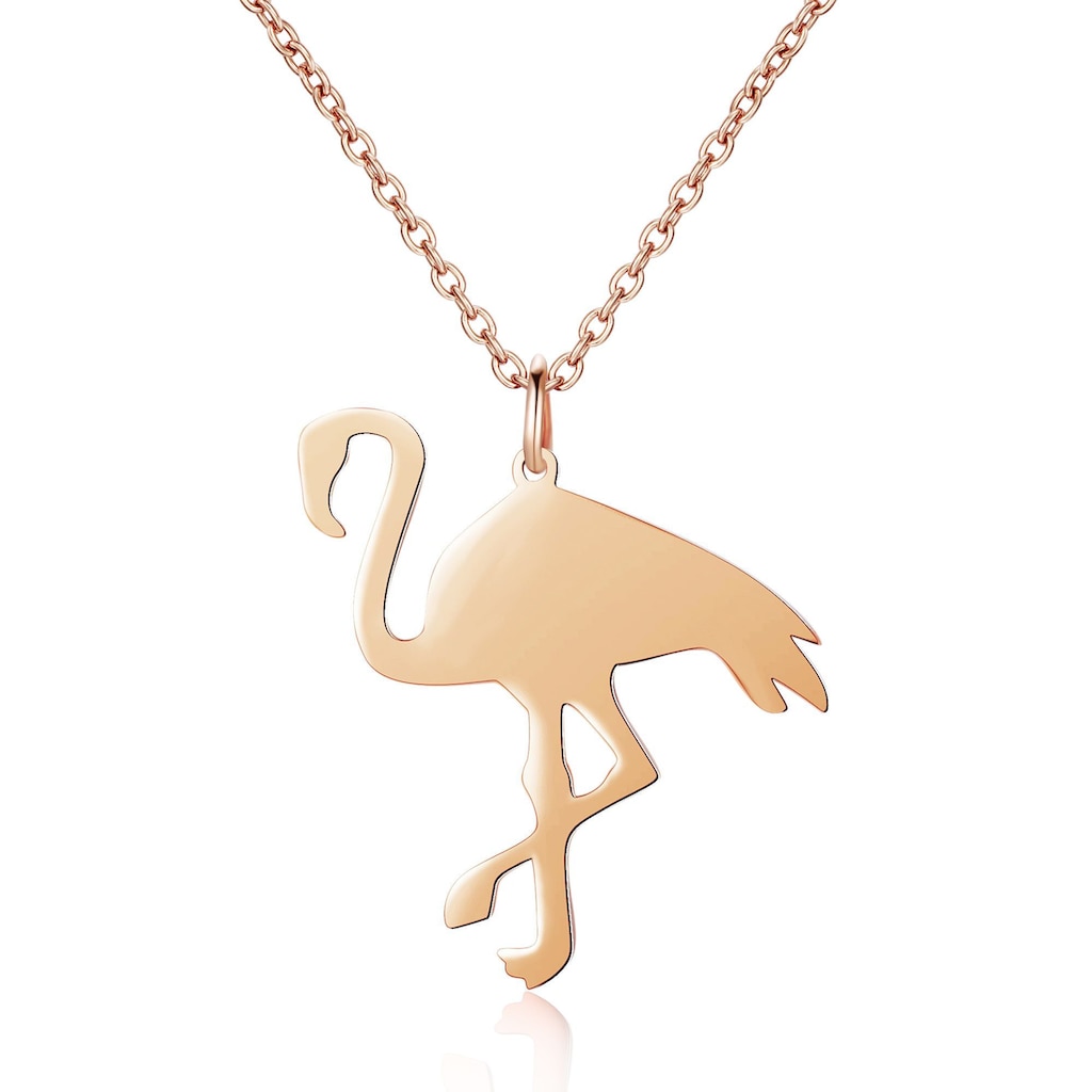 AILORIA Kette mit Anhänger »FLAMANT Halskette«, Schöne, modische Halskette aus Edelstahl mit Flamingo-Anhänger