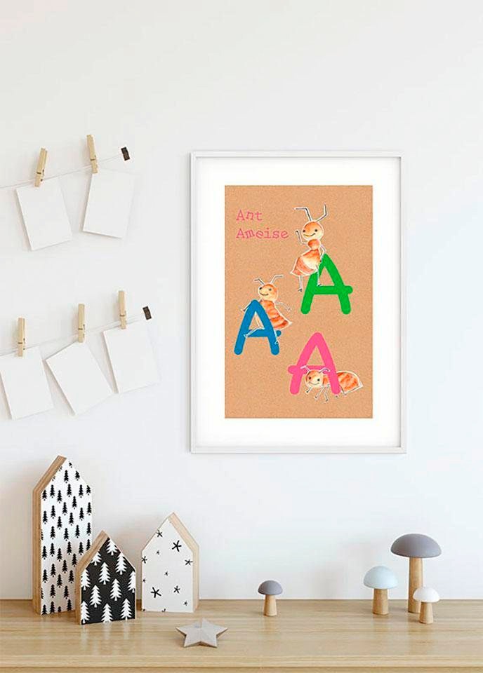 Komar Poster »ABC Animal A«, Buchstaben, (1 St.), Kinderzimmer, Schlafzimmer, Wohnzimmer