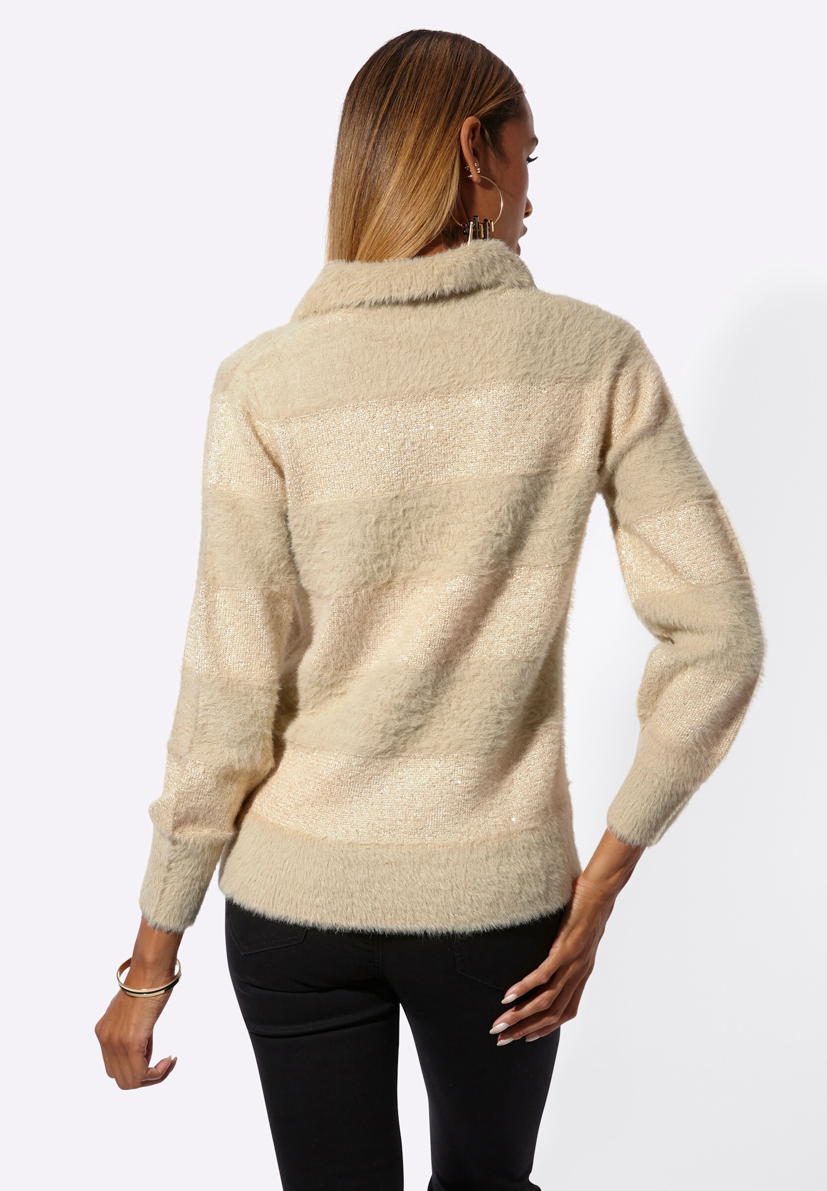 creation L Longpullover »Pullover Langarm-Pullover mit Pailletten«