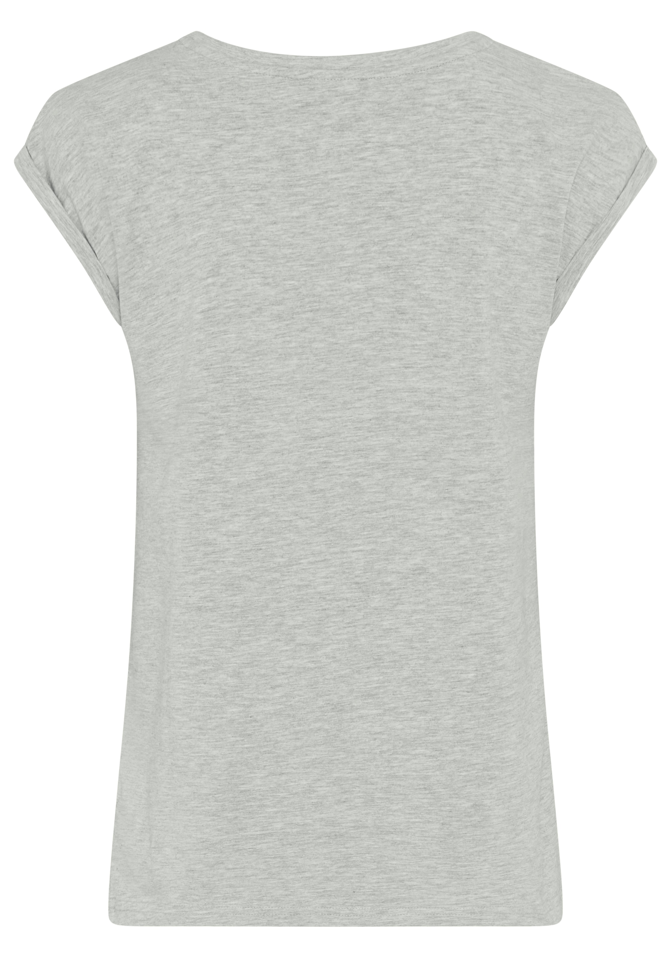 Tamaris T-Shirt Regular Fit, mit überlappenden Schultern, Kurzarm mit Aufschlag