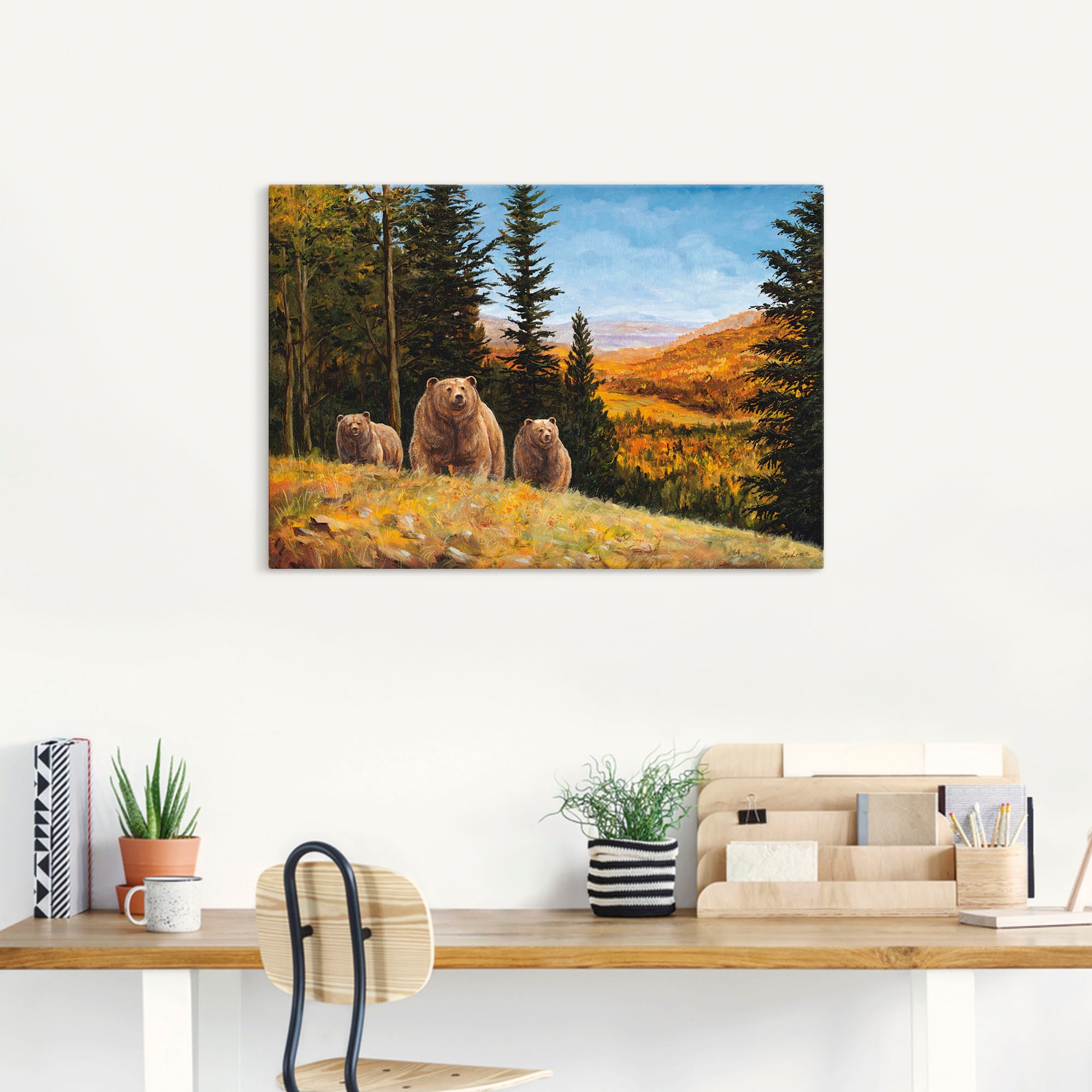 Artland Wandbild »Grizzly Bären«, Wildtiere, (1 St.), als Leinwandbild, Poster in verschied. Größen