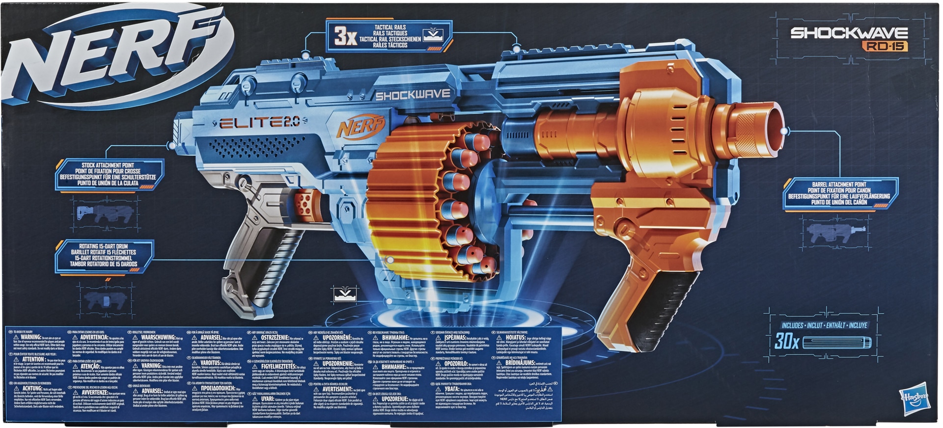 Hasbro Blaster »Nerf Elite 2.0 Shockwave RD-15«, inkl. 30 Darts