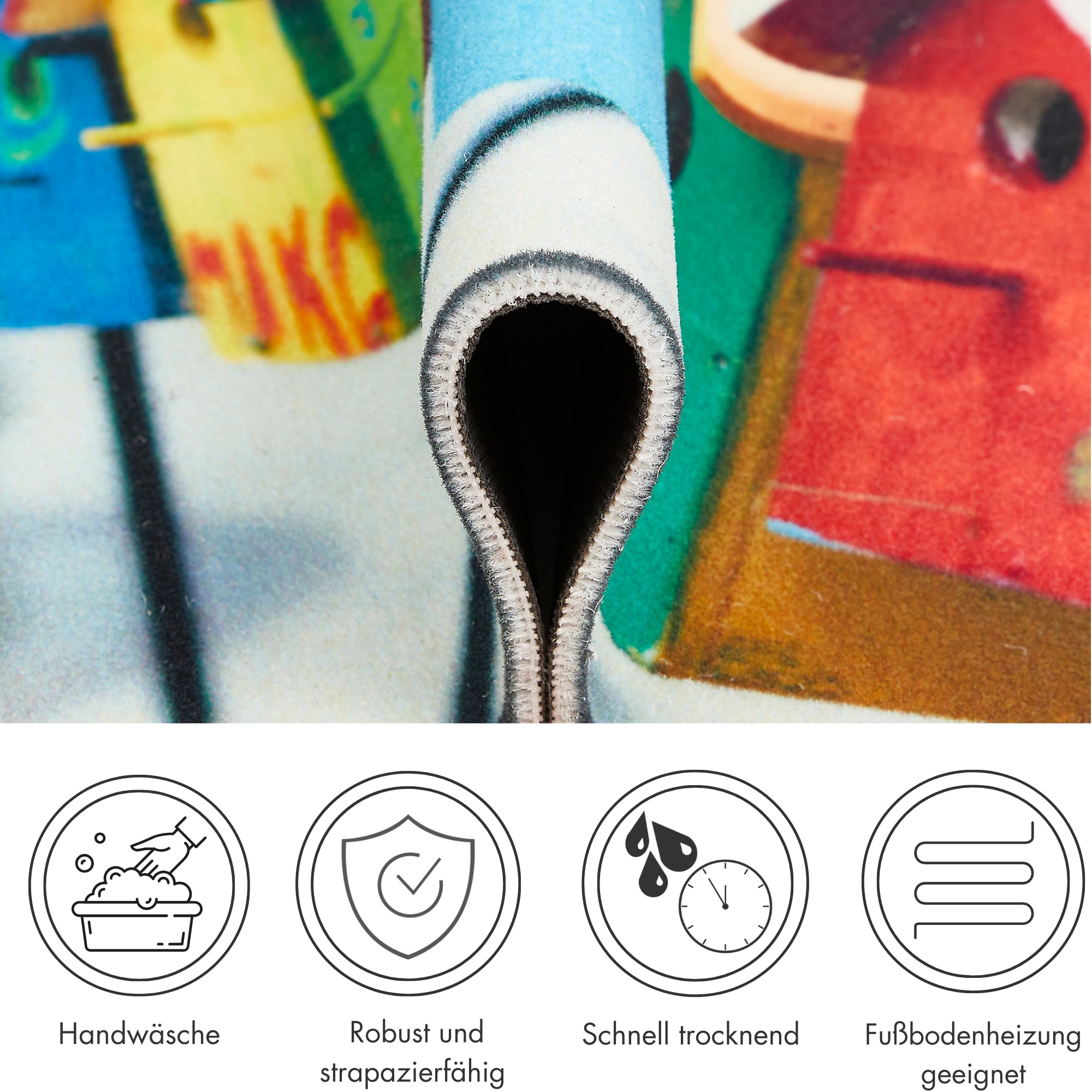 Andiamo Fußmatte »Modern«, rechteckig, 6,5 mm Höhe, Schmutzfangmatte, bedruckt, diverse Motive, In- und Outdoor geeignet