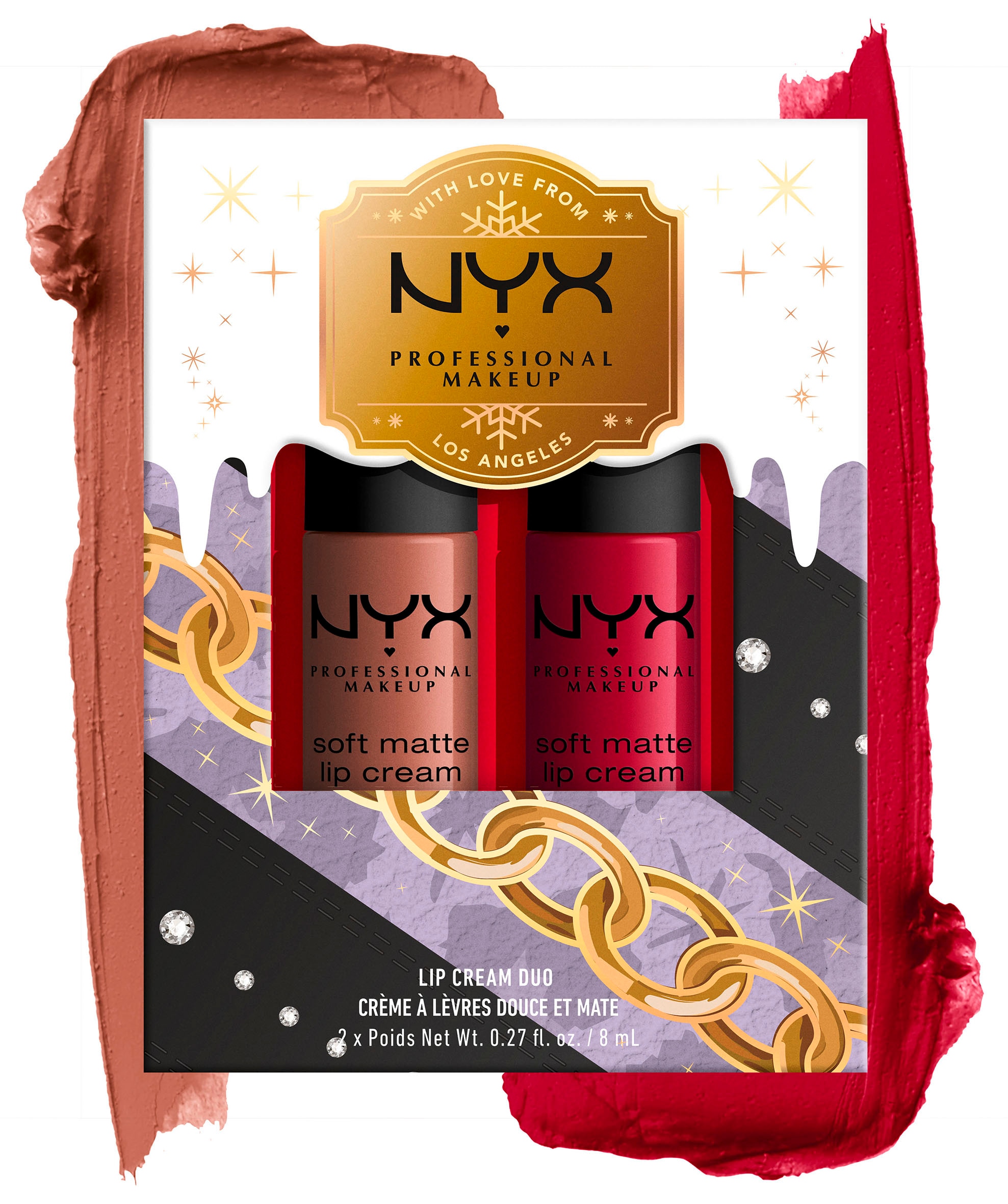 NYX Lippenstift »Professional Makeup X-Mas Soft Matte Lip Cream Duo«, mit natürlichen Inhaltstoffen