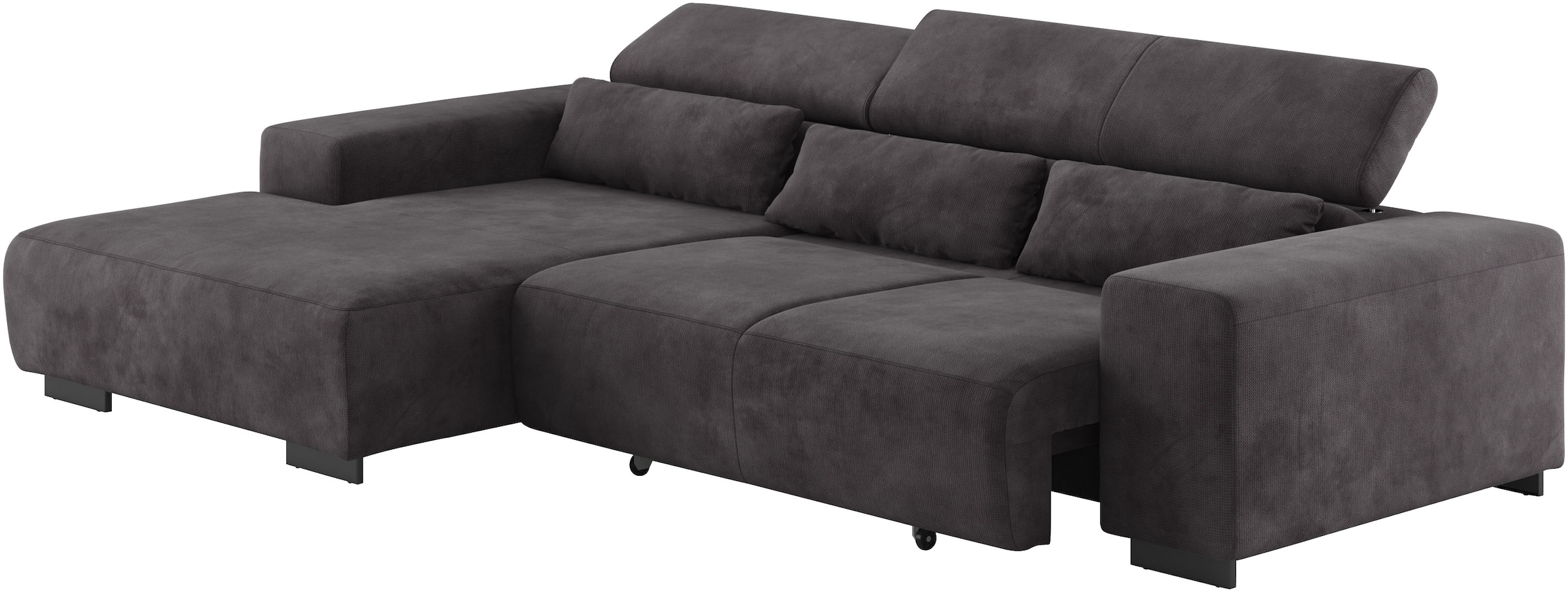 COTTA Ecksofa »Side L-Form, mit Kopfteilverstellung & 3 Nierenkissen«, optional motorische Sitztiefenverstellung