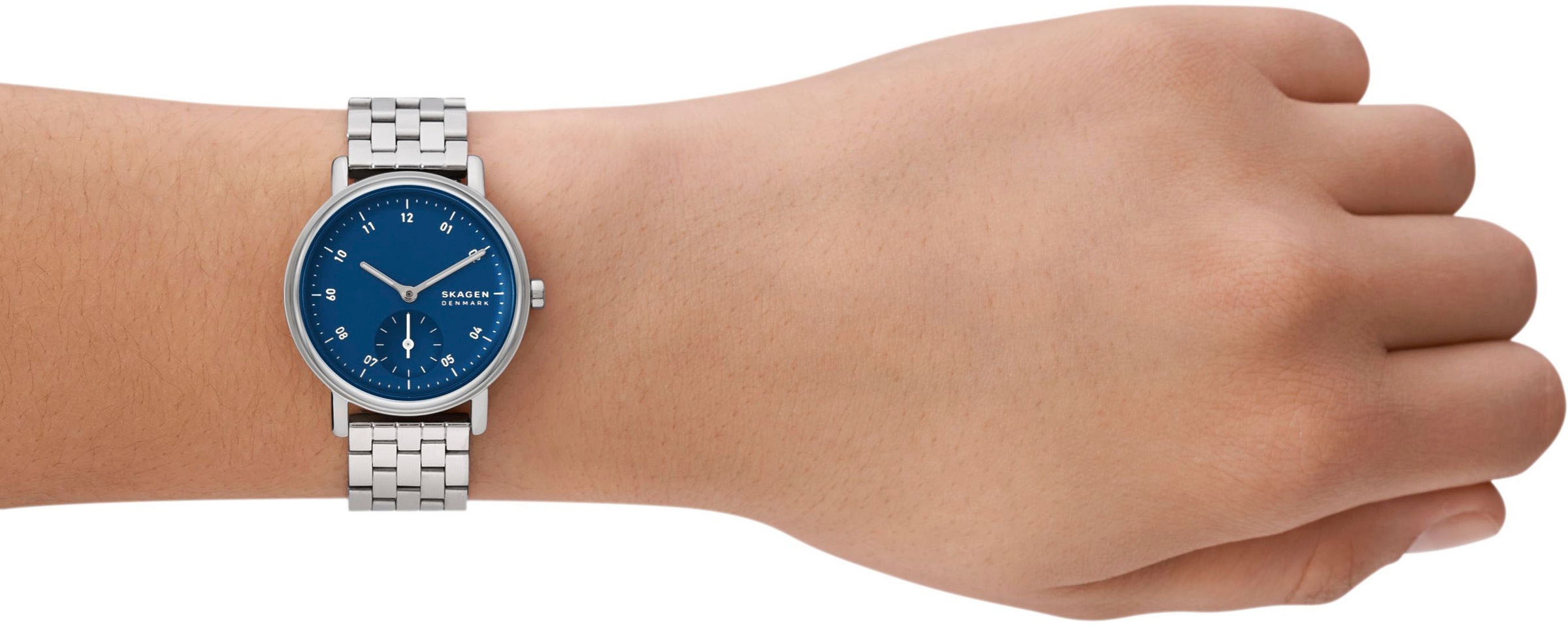 Skagen Quarzuhr »KUPPEL LILLE«, Armbanduhr, Damenuhr, dezentrale Sekunde, Edelstahlarmband
