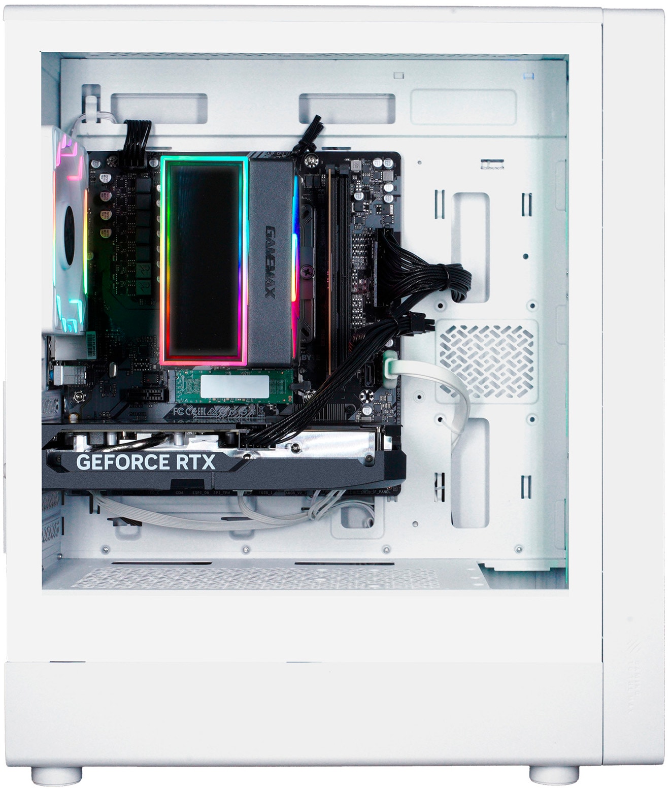GAMEMAX Gaming-PC-Komplettsystem »MegaDeal AERIS MW 2862 AMD Ryzen 7 5700X 32GB 1TB SSD RTX 5060« 27 ″ AMD Ryzen 7 GeForce RTX 5060 32 GB RAM 1.000 GB SSD Windows 11 + MSI PRO MP272L LCD-Monitor, 68,6cm (27")