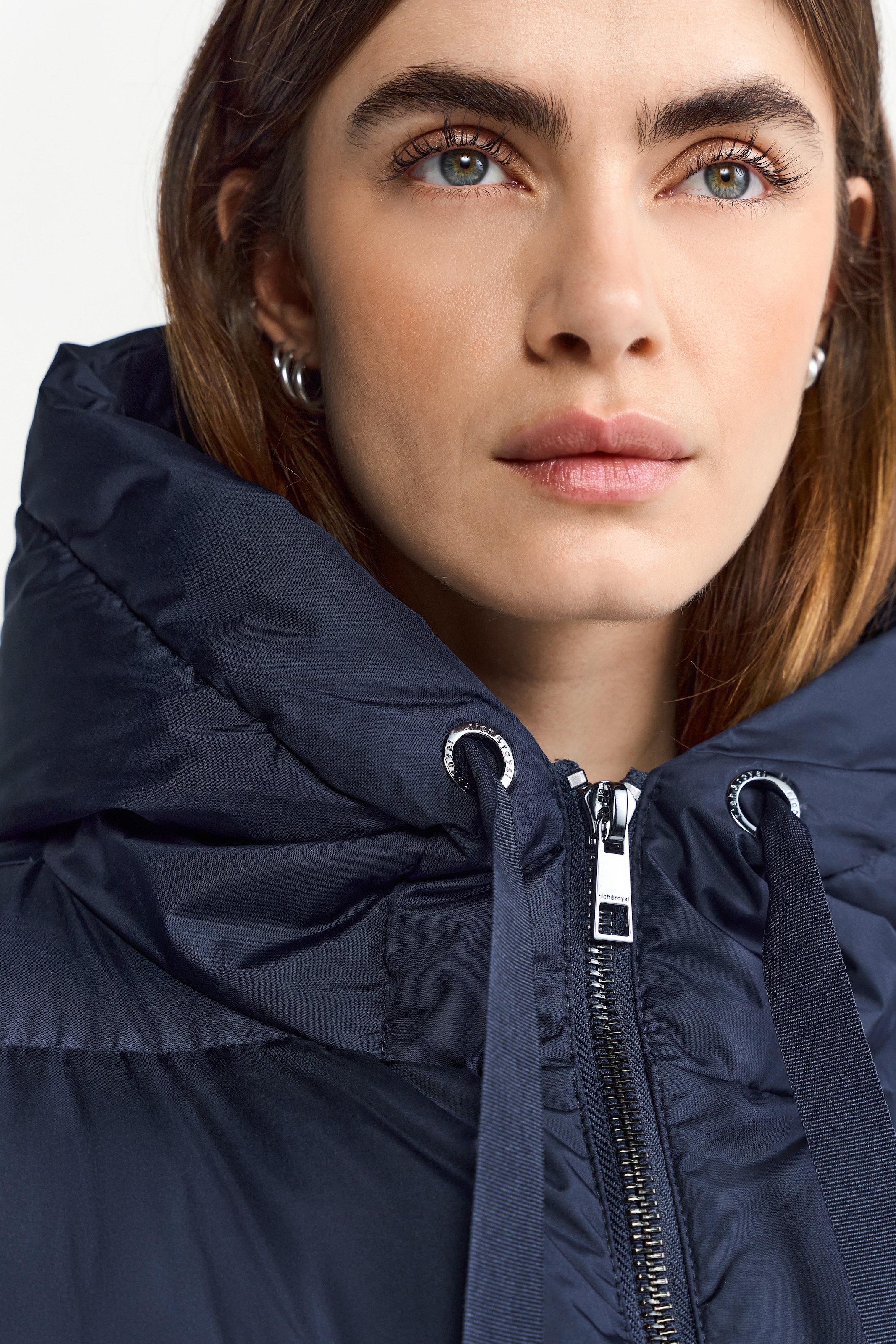 RICHROYAL Steppjacke, mit Kapuze, oversized, 2-Wege-Reißverschluss, Winterjacke