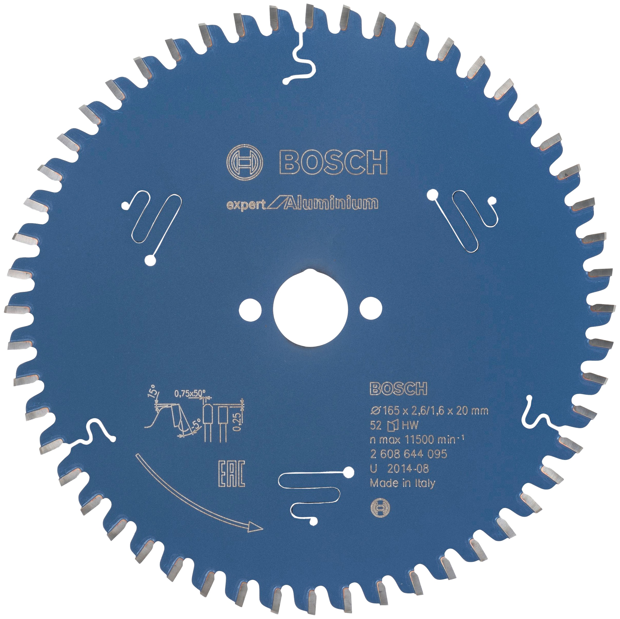Bosch Professional Kreissägeblatt »Expert for Aluminium«, 165 x 2,6 mm, 52 Zähne