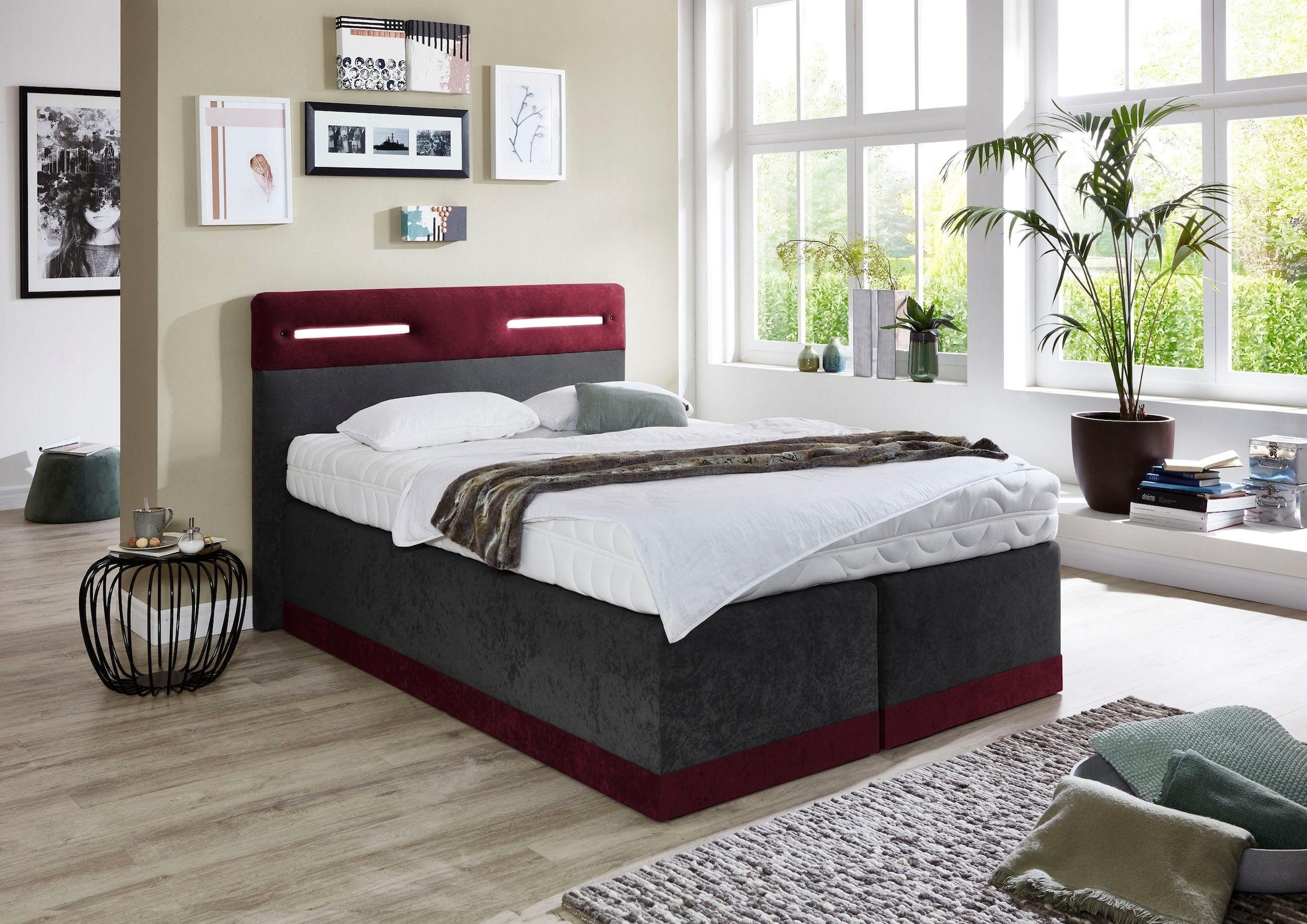 Westfalia Schlafkomfort Boxspringbett, mit LED-Beleuchtung
