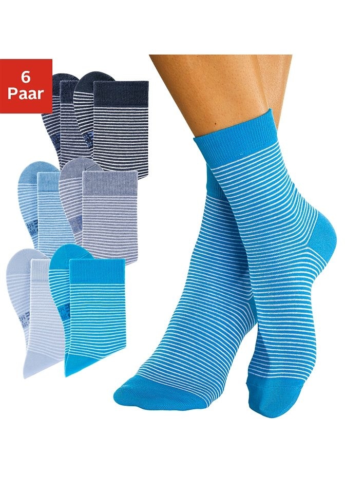 H.I.S Socken, (Set, 6 Paar), mit druckfreiem Bündchen