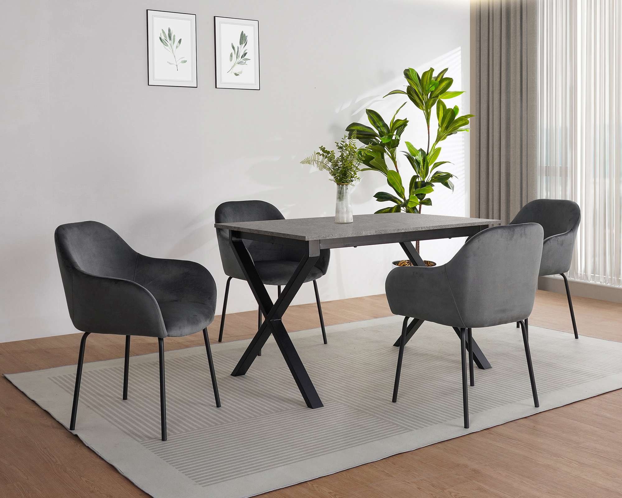 OTTO home Esstisch »Boddhi« schwarzes Metallgestell, Plattenvarianten wählbar, sowie Größen