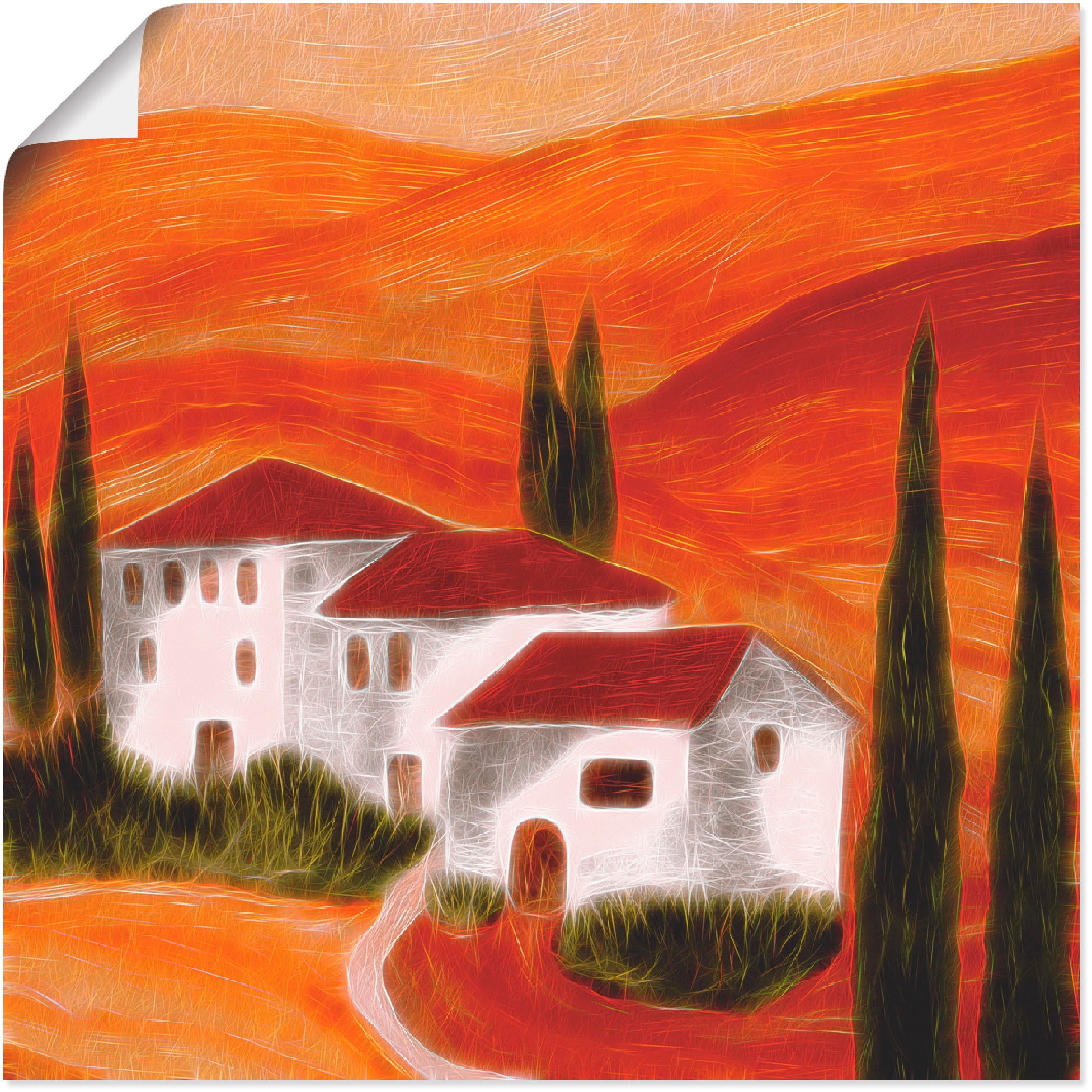 Artland Wandbild »Toskana«, Europa, (1 St.), in vielen Größen & Produktarten - Alubild / Outdoorbild für den Außenbereich, Leinwandbild, Poster, Wandaufkleber / Wandtattoo auch für Badezimmer geeignet