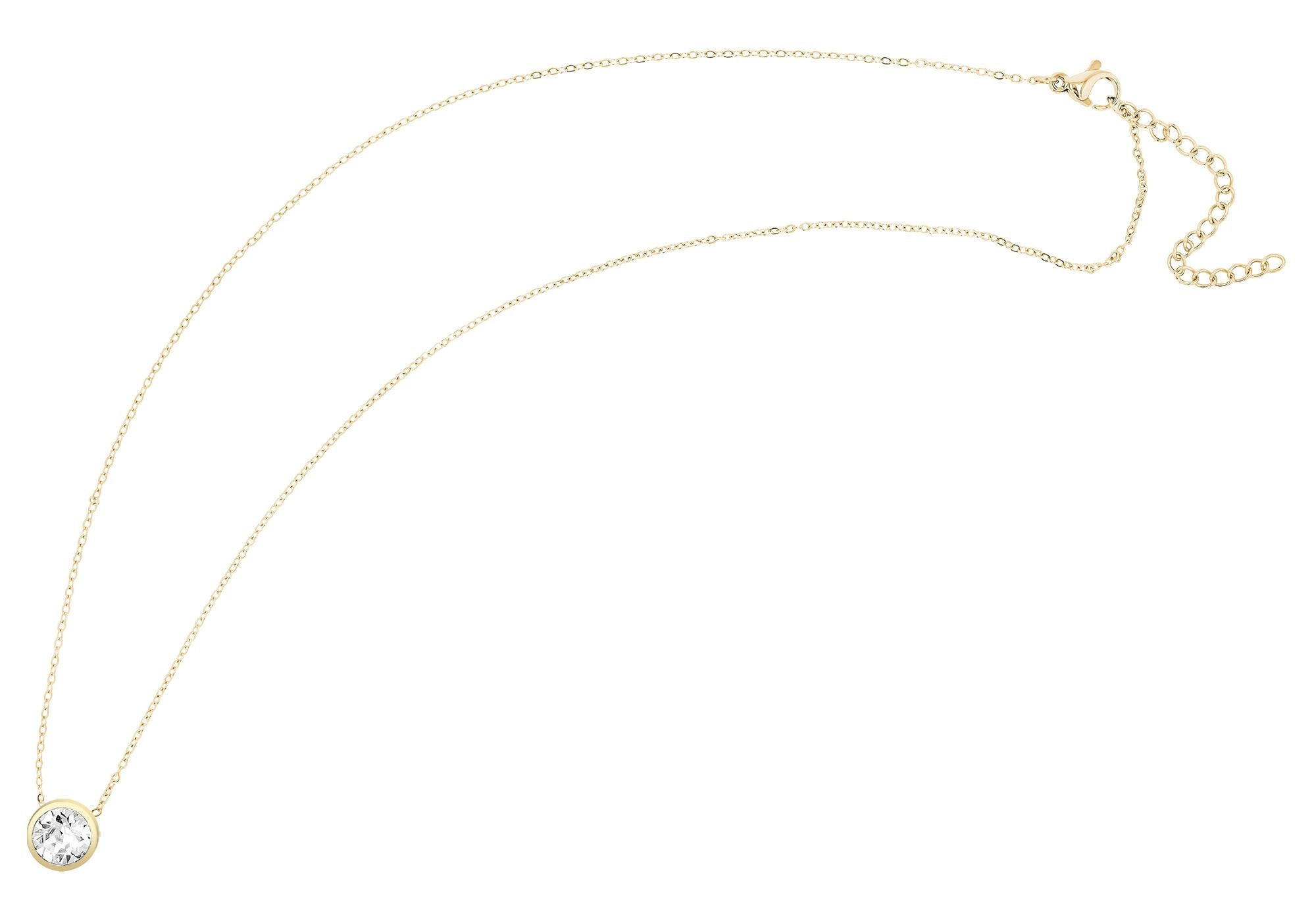 Adelia´s Gliederkette »Damen Halskette aus Edelstahl mit Kristall 43+5«