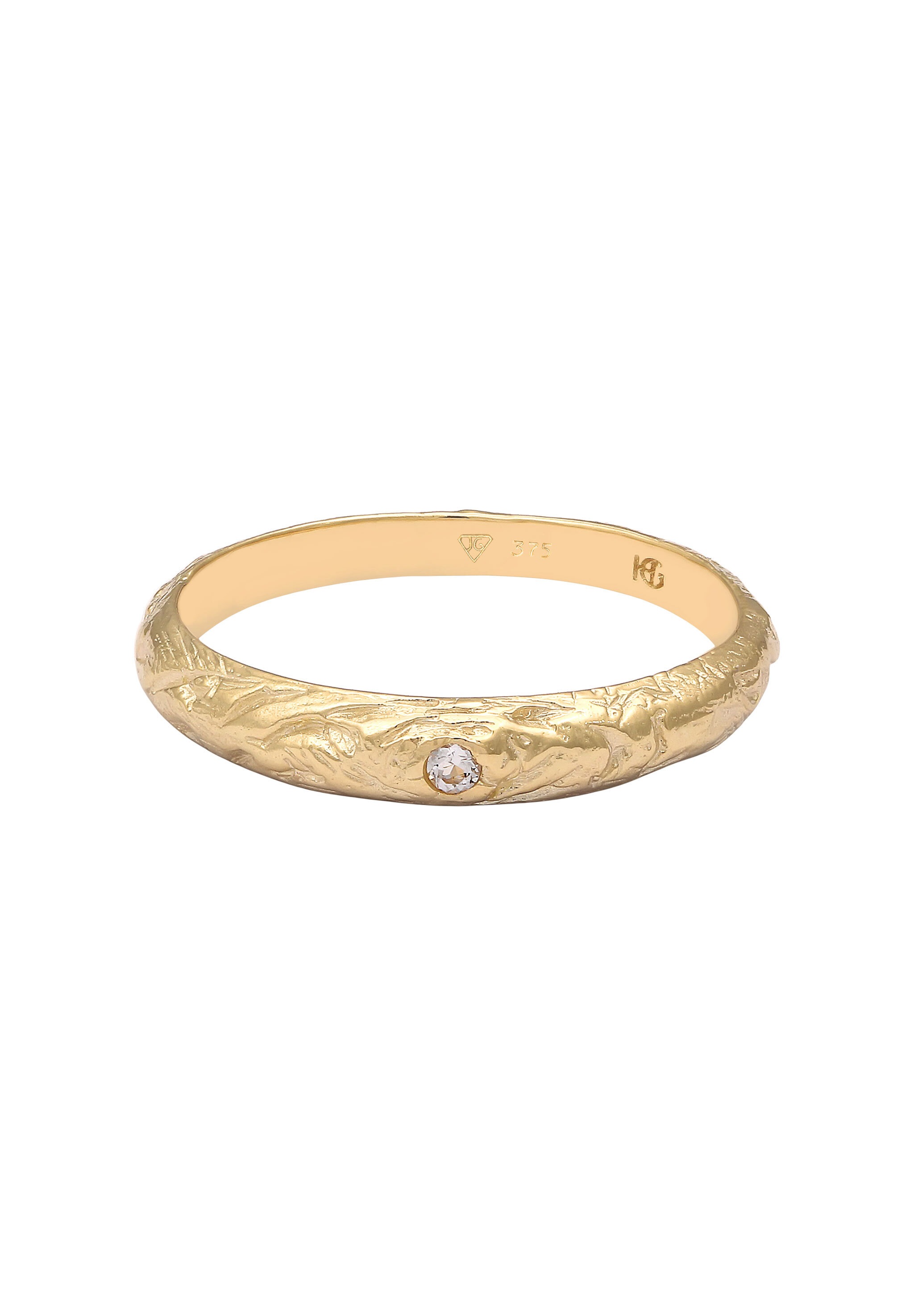 HAZE & GLORY Silberring »Ring Topas Weiß 375 Gelbgold«