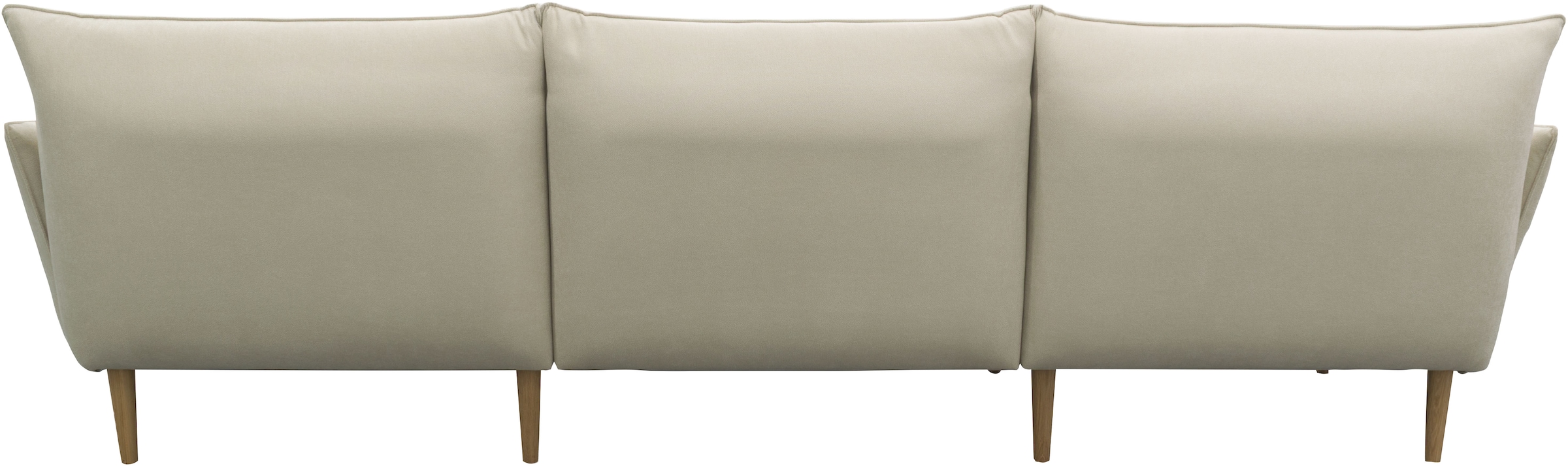 DOMO collection Ecksofa »Leuven modern mit schmalen Armlehnen, Breite 282 cm, L-Form« angenehm feste Polsterung, bodenfrei, 19 cm hohe Holzfüße