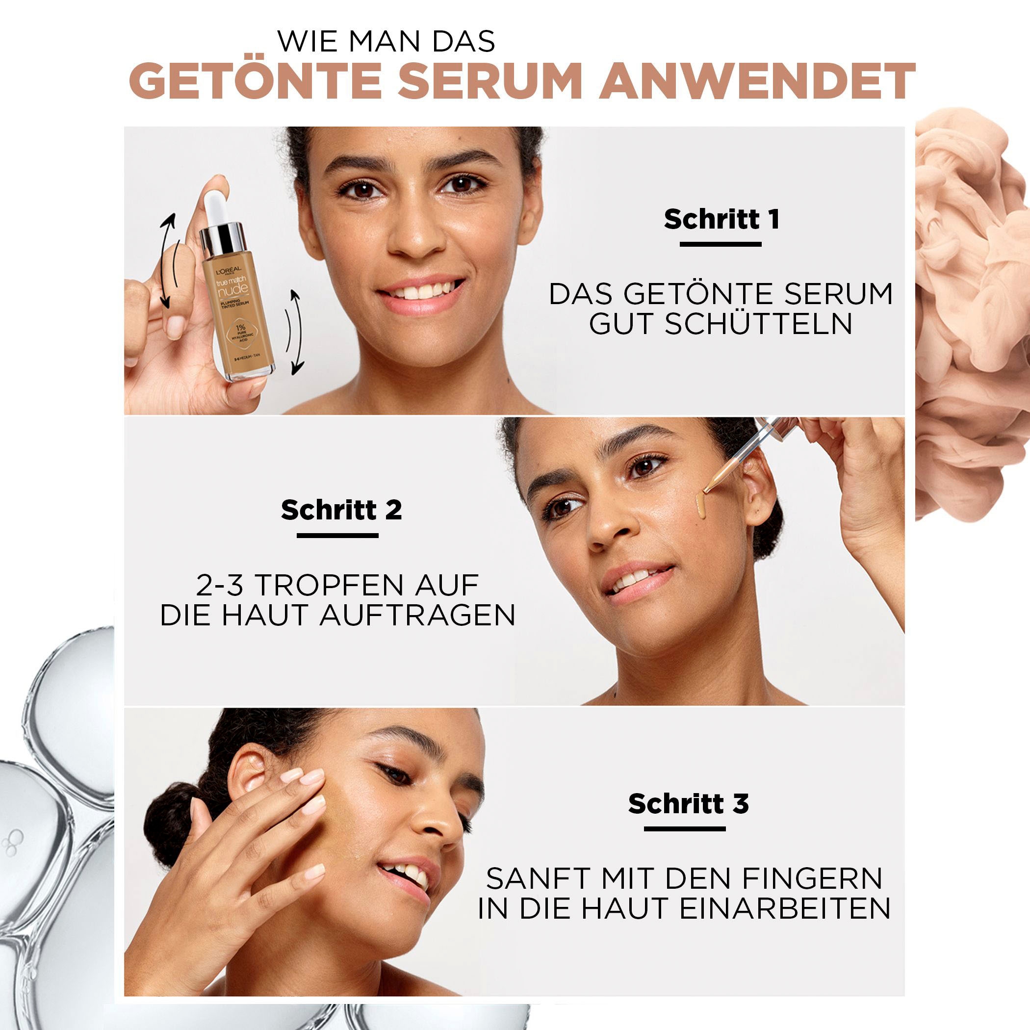 L'ORÉAL PARIS Gesichtsserum »Perfect Match Getöntes Serum«, mit Hyaloron