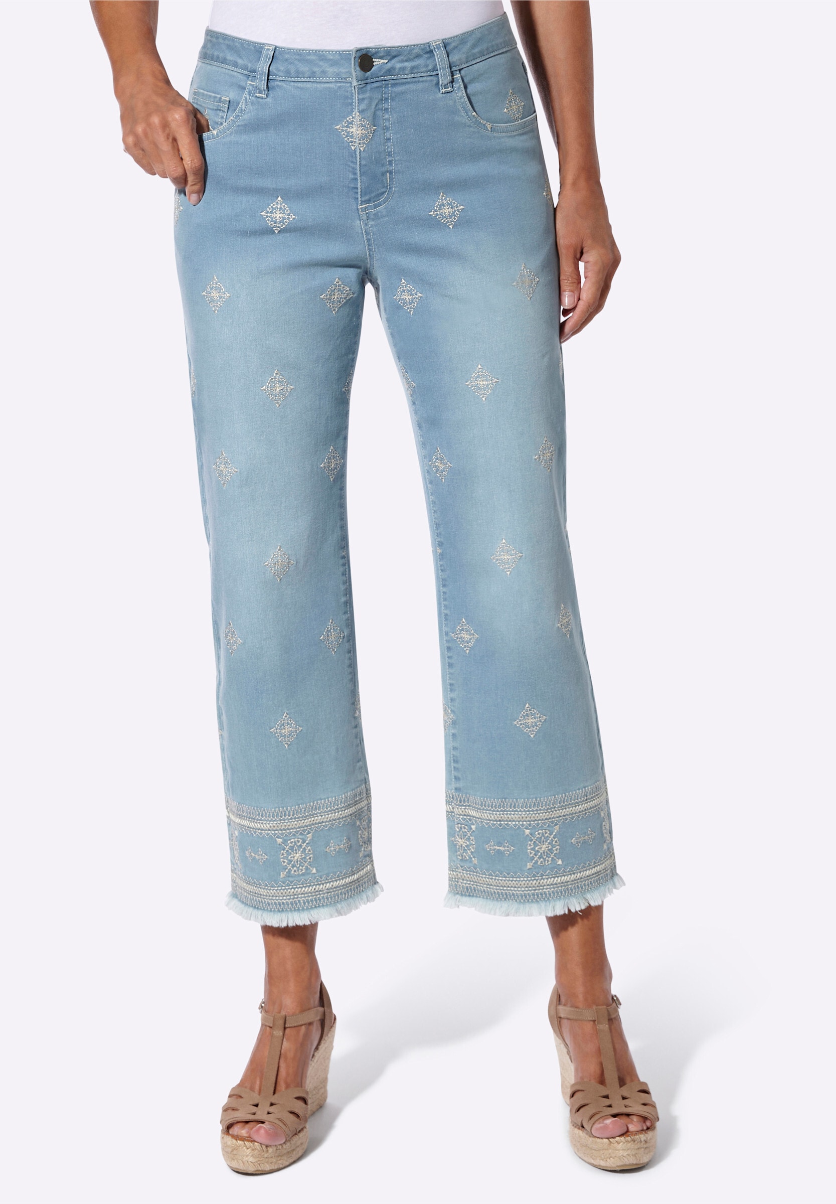 Witt 5-Pocket-Jeans »7/8-Jeans 7/8-Jeans mit Kontrast-Stickerei«