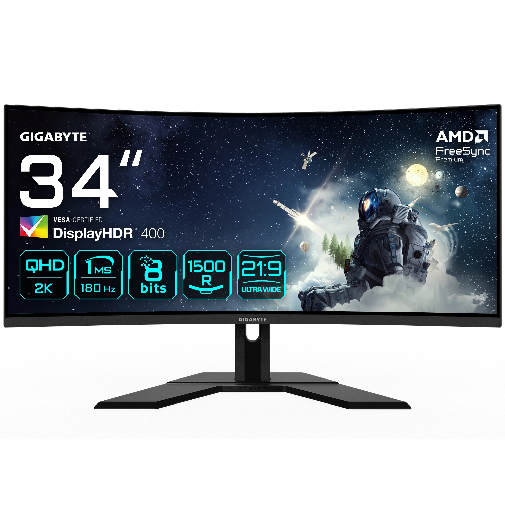 Gigabyte Curved-Gaming-Monitor »G34WQCP«, 86,4 cm/34 Zoll, 3440 x 1440 px, QHD, 1 ms...