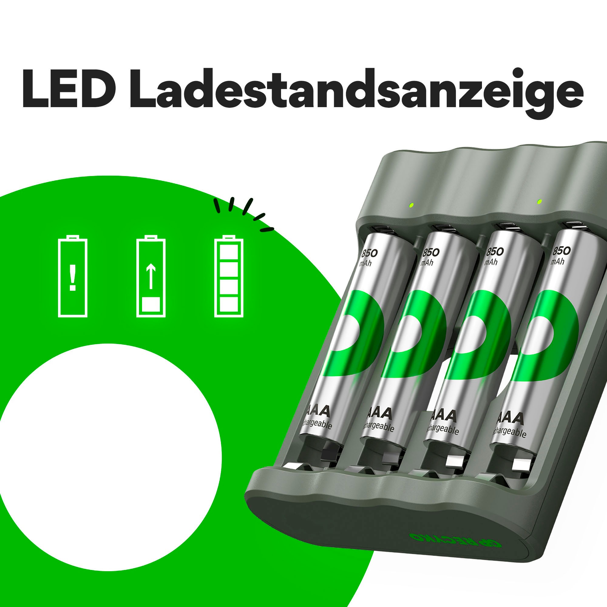 GP Batteries Batterie-Ladegerät »Free Charger B441U + 4x 850mAh AAA«