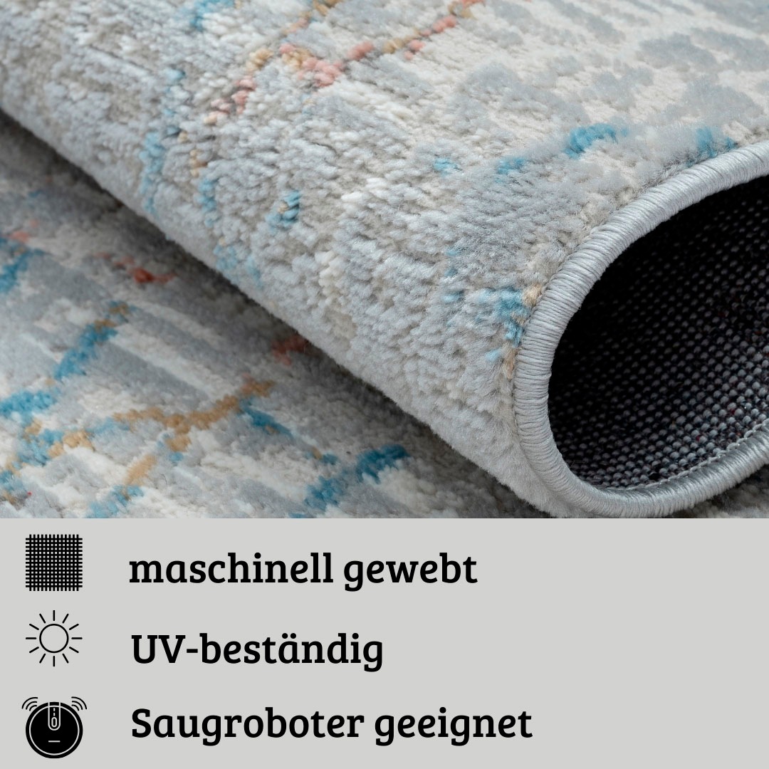 my home Teppich »Jaxyn«, rechteckig, 8 mm Höhe, Kurzflor, modernes Design, pflegeleicht, Wohnzimmer