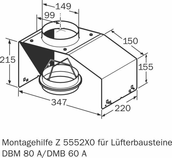 NEFF Montagehilfe für Lüfterbaustein »Z5552X0«