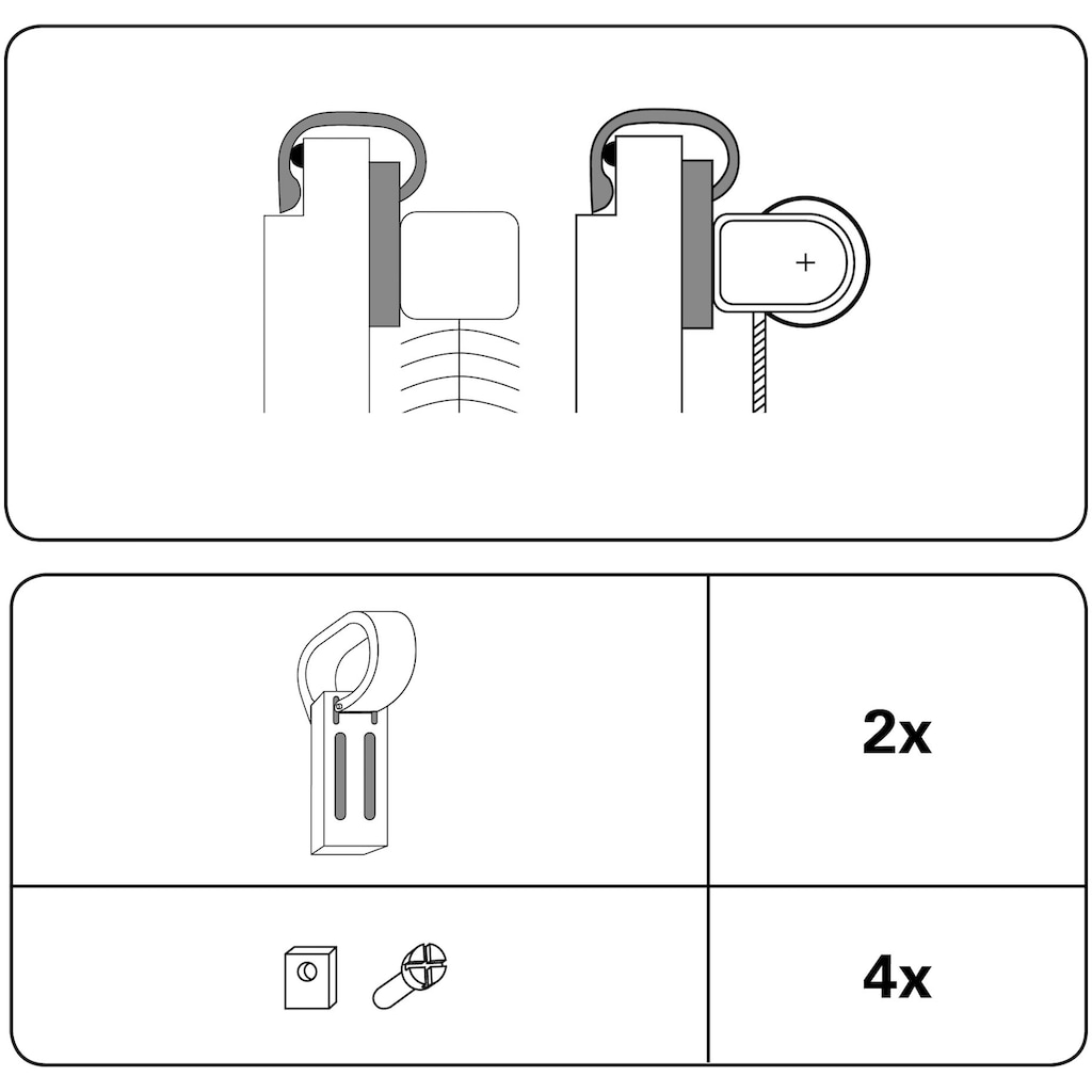 GARDINIA Klemmträger »Klemmhalter Universal für Seitenzug-Rollos«, (2 St.)