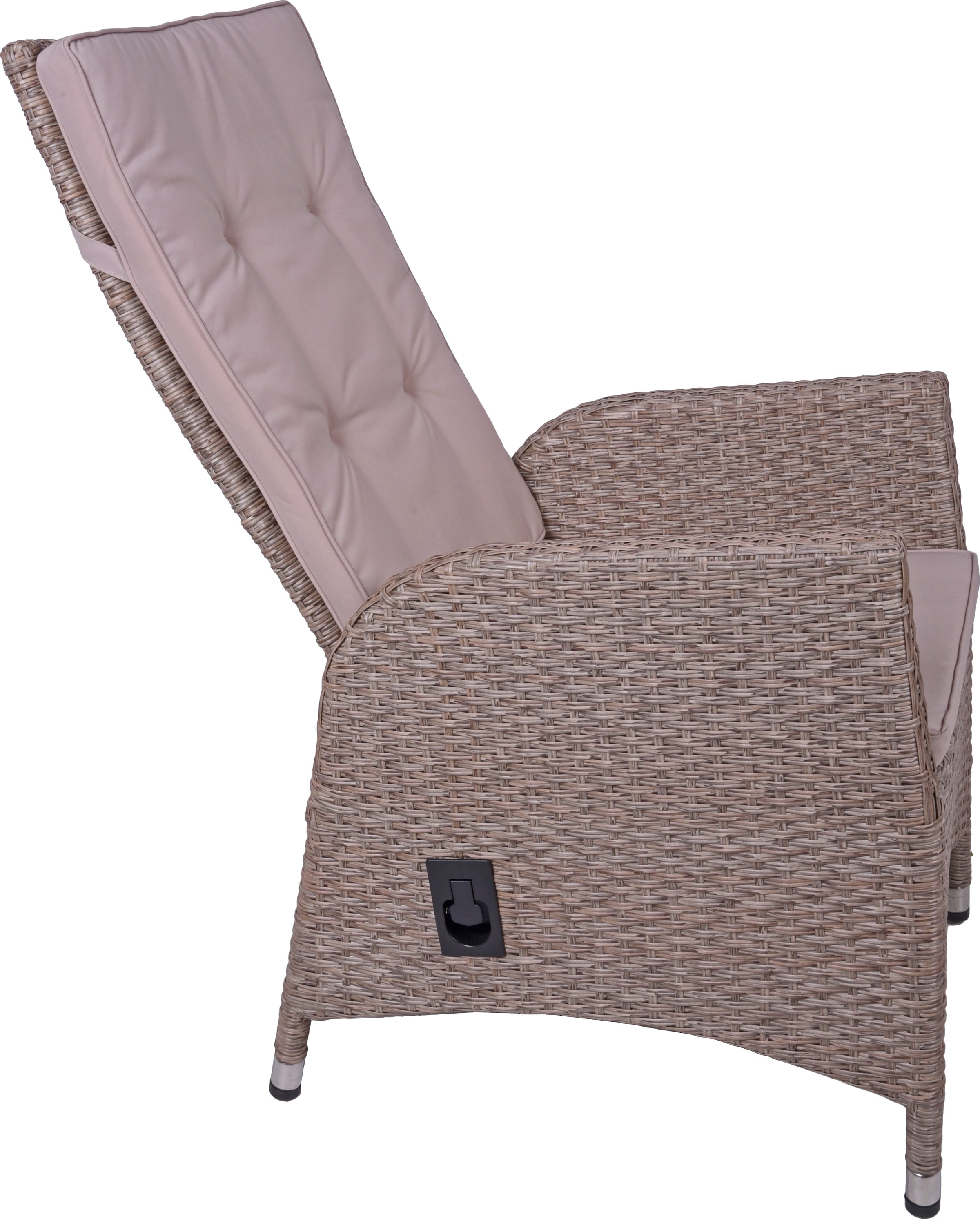 Garden Pleasure Garten-Essgruppe », Tischgruppe »BRAGA Set 03« , weidenbraun« Set, 5 Stk. tlg. 4 Sessel, mit Gasfedern, Tisch LxB: 180x90 cm, inkl Auflagen