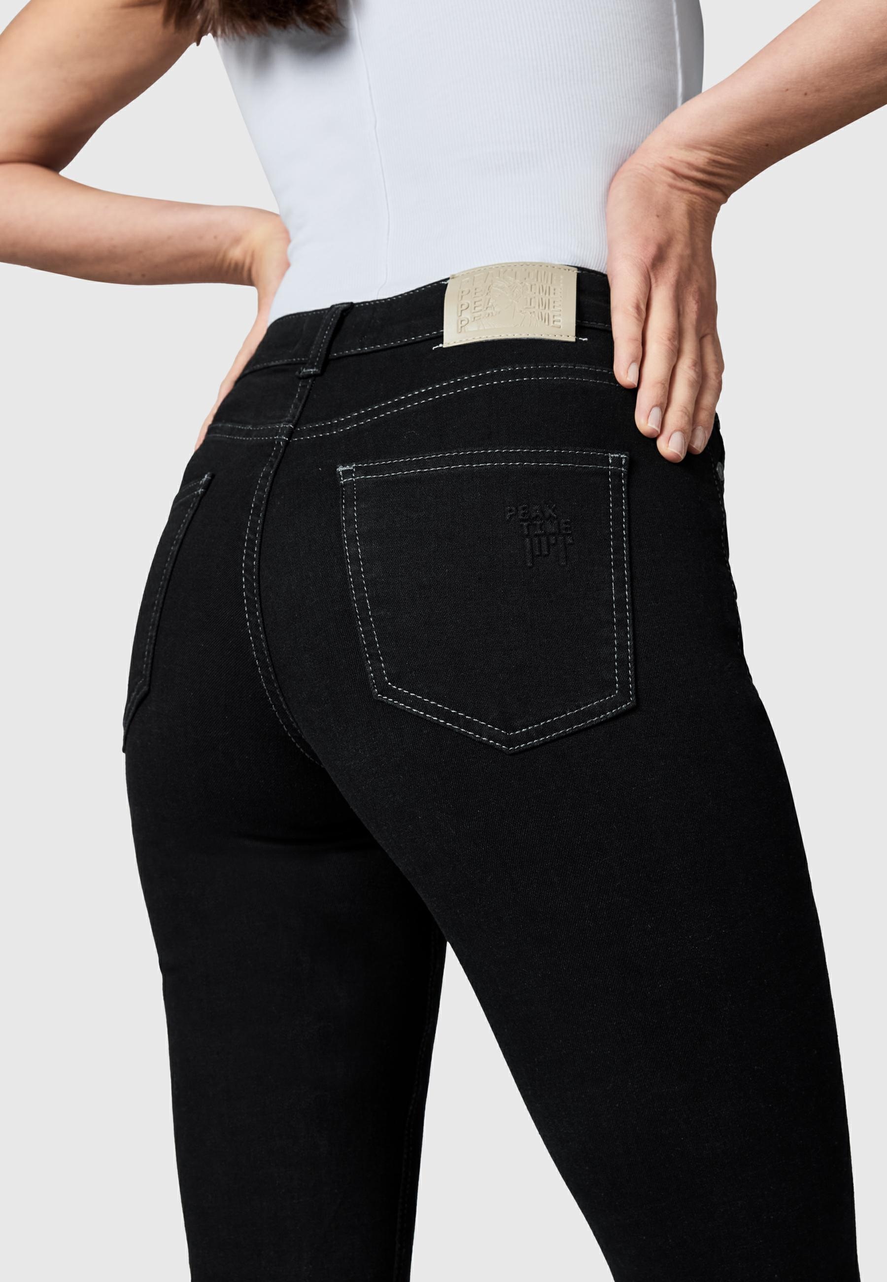 PEAK TIME 5-Pocket-Jeans »Bootcut-Jeans Zenita« Damen Bootcut Jeans mit Logoprägung