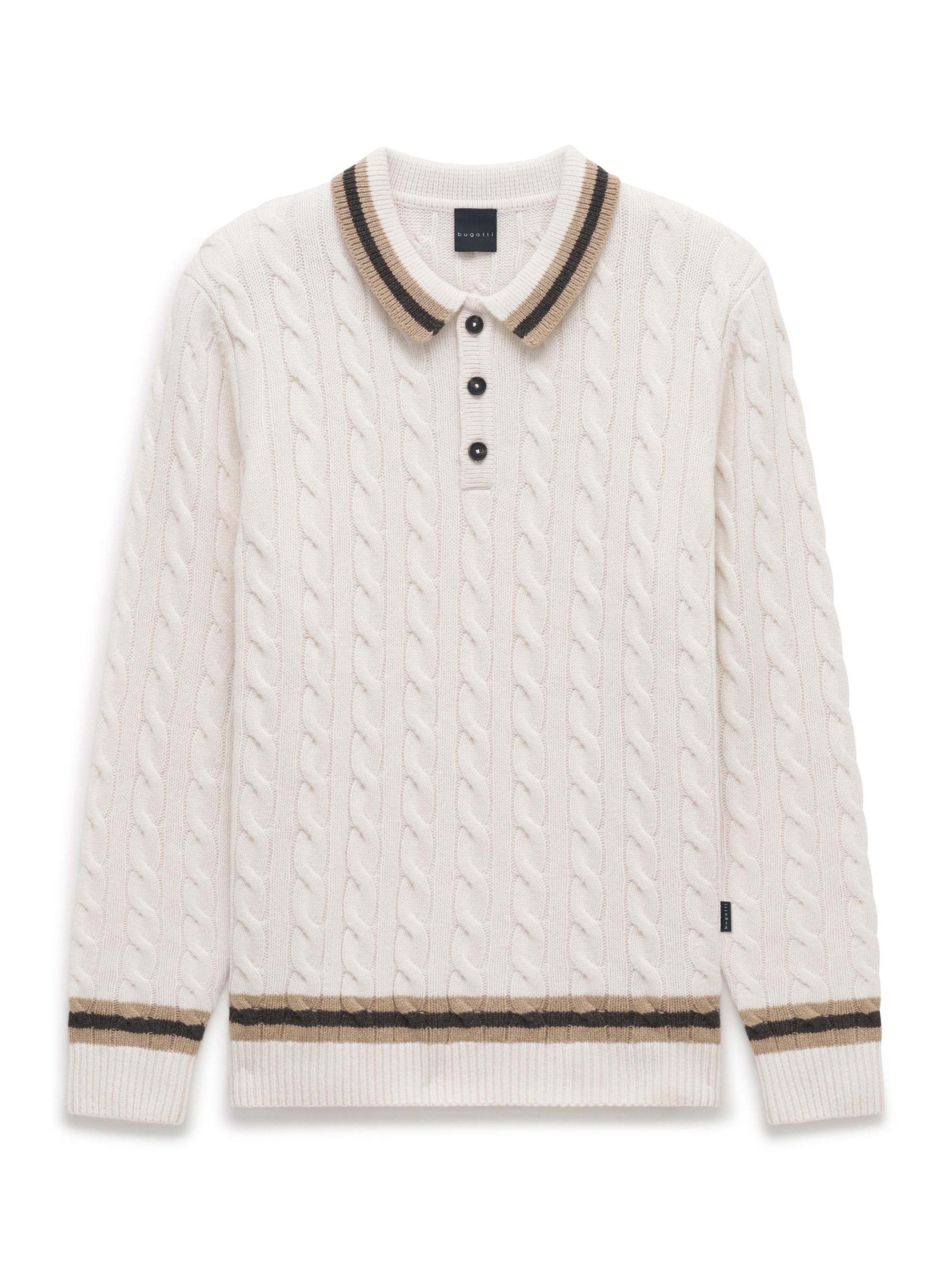 bugatti Poloshirt »Regular Fit« Regular Fit Wollmix Zopfmuster