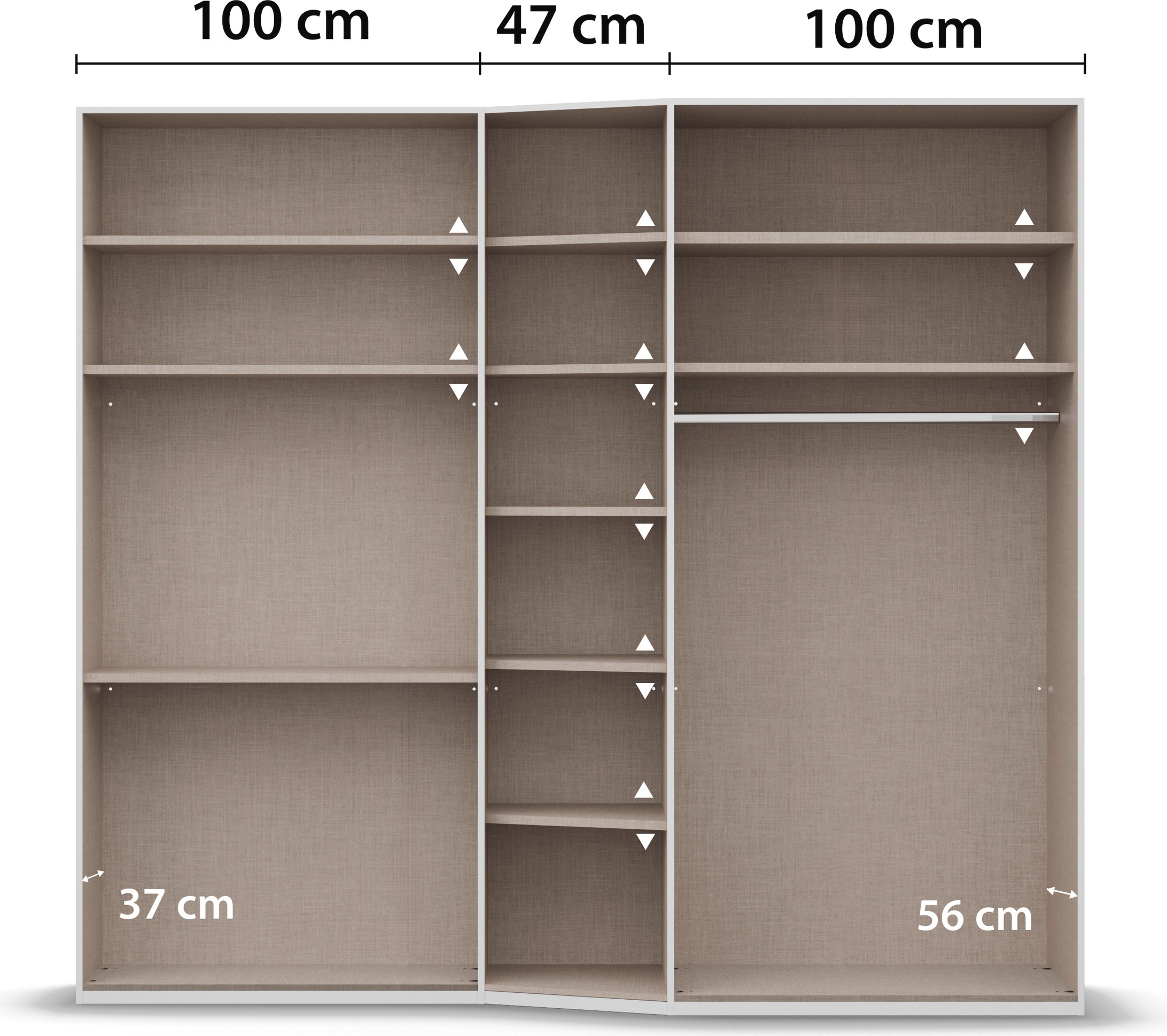 rauch Drehtürenschrank »Kleiderschrank Schrank Garderobe Wäscheschrank WAVE«, in 2 unterschiedlichen Tiefen, mit Soft-Close Funktion MADE IN GERMANY