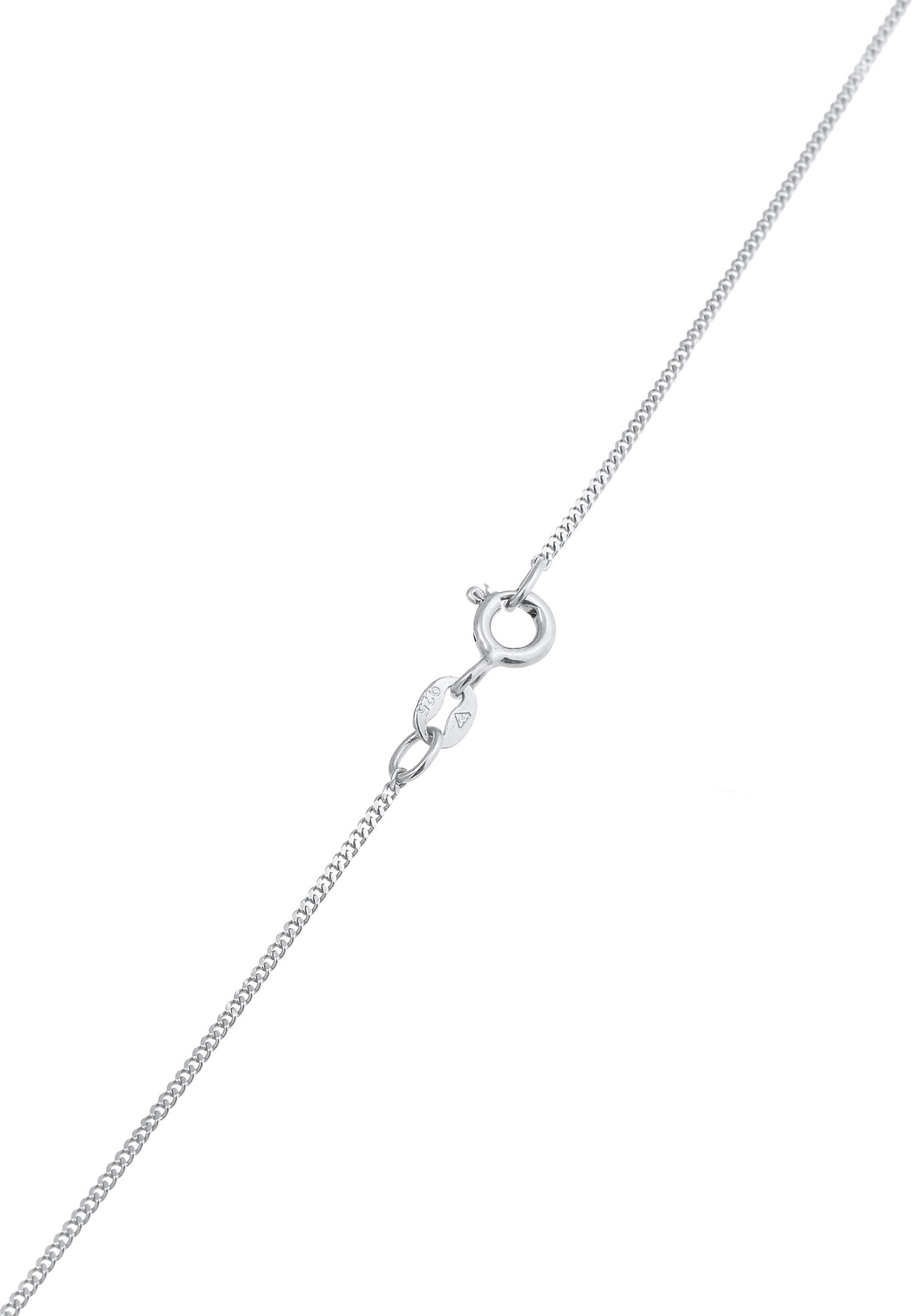 Elli Silberkette »Halskette Plättchen Vintage Mondstein Solitär 925 Silber«