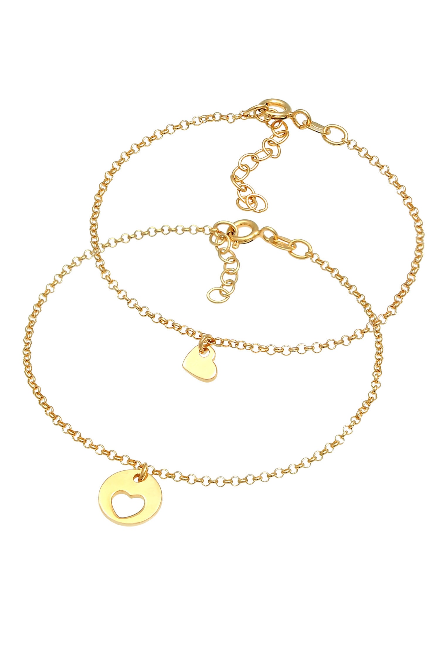 Elli Armketten Set »Armband Herz Mutter Tochter Herzchen Look 925 Silber«