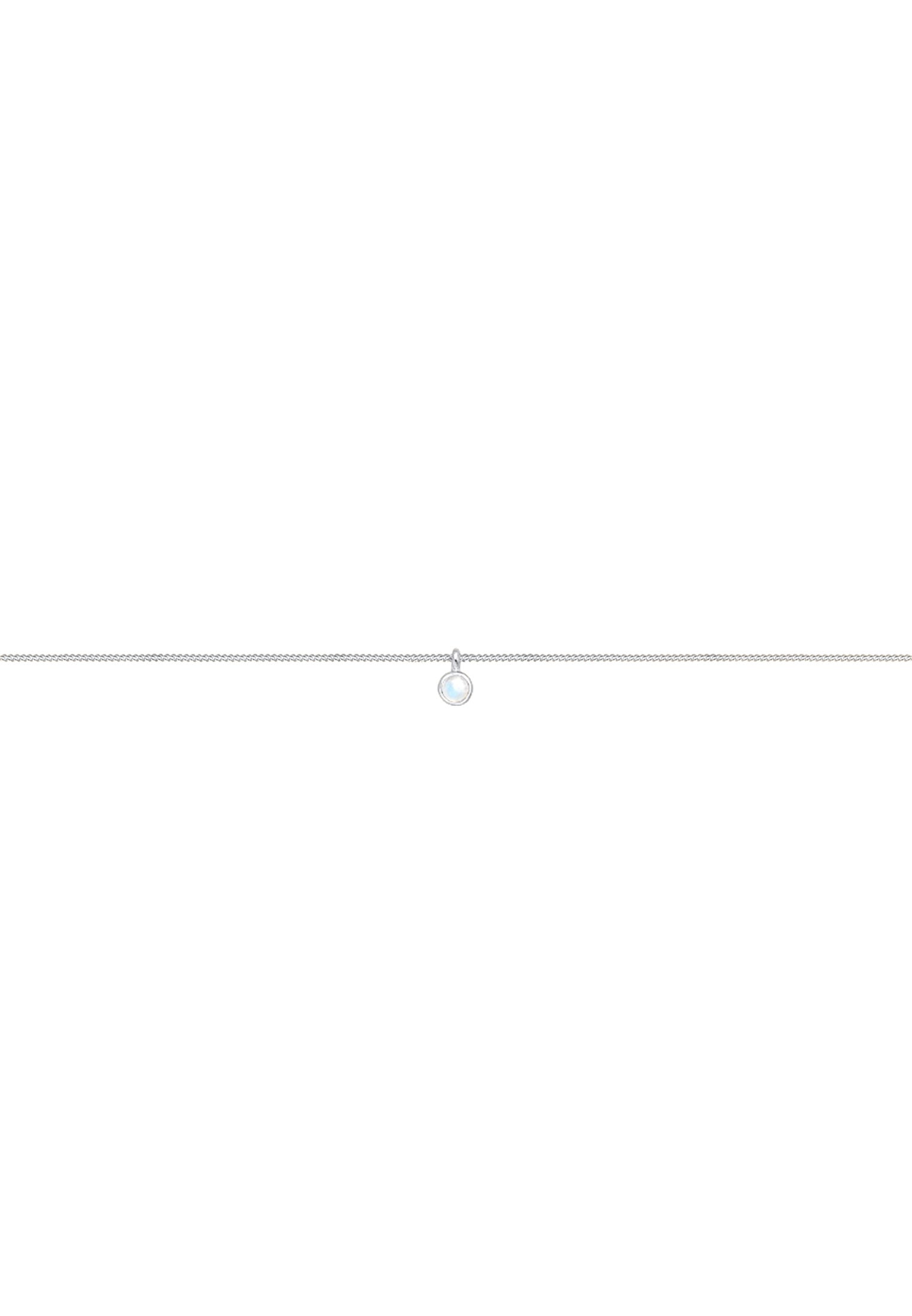 Elli Choker »Halskette Choker mit Anhänger Mondstein Rund 925 Silber«