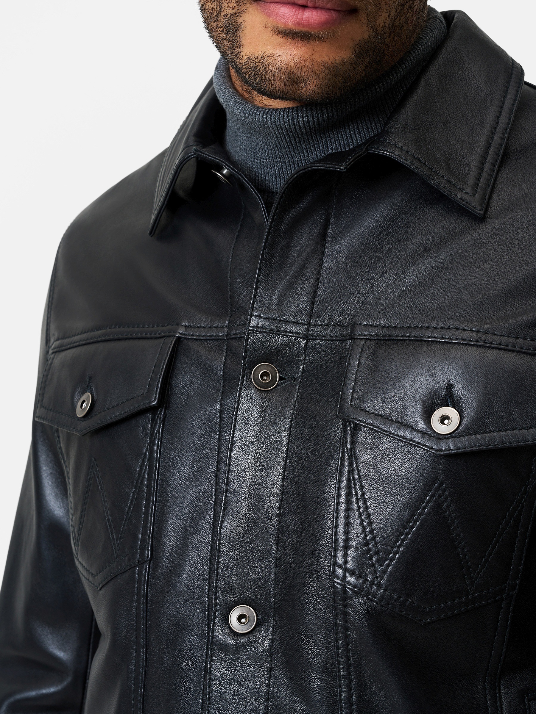 RICANO Lederjacke »Lederjacke Roberto« ohne Kapuze Handgefertigt aus echtem Leder