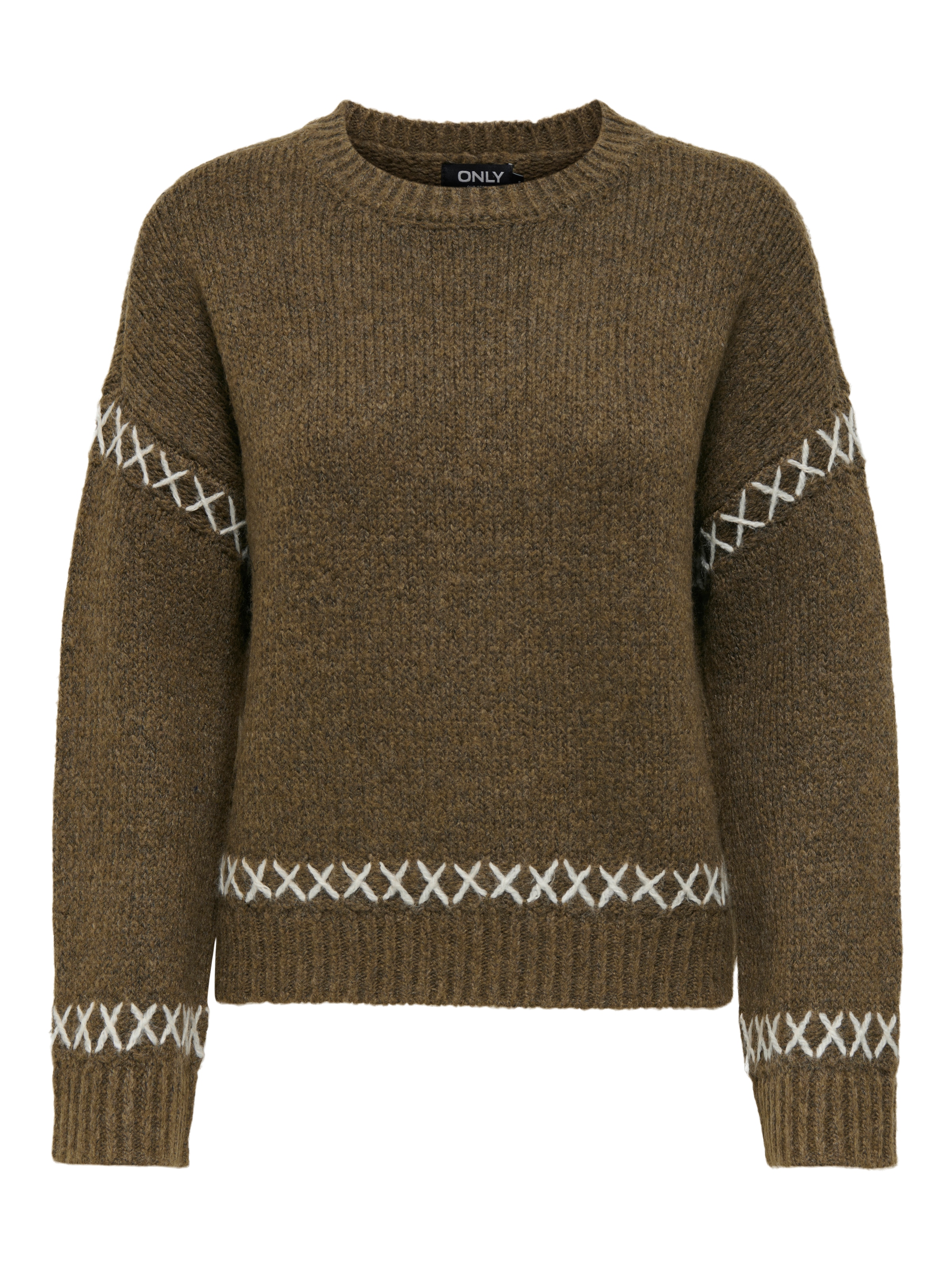 ONLY Rundhalspullover »ONLAMANDA LIFE LS O-NECK DETAIL CC KNT«
