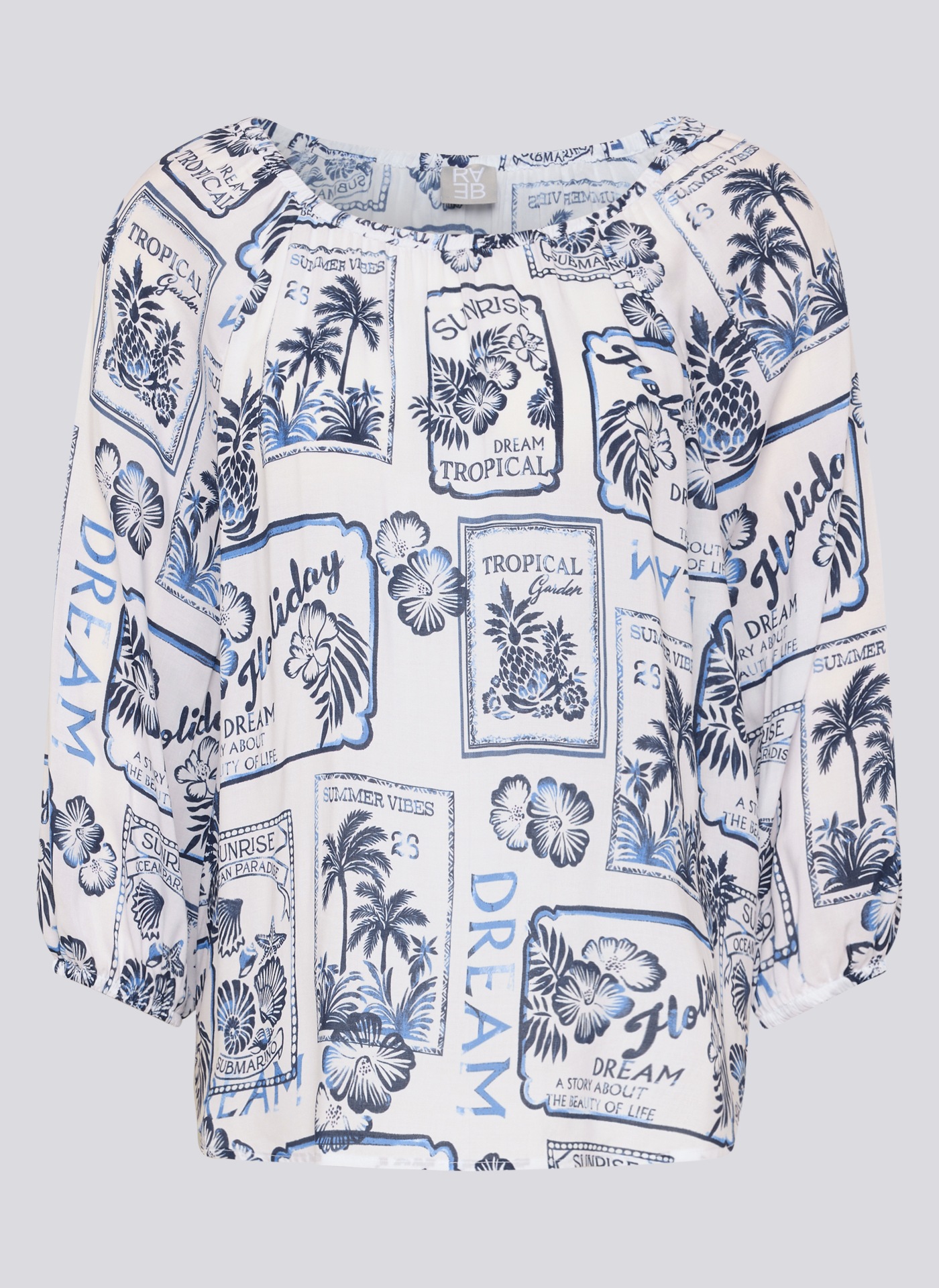 Rabe Schlupfbluse 3/4-Arm mit Allover-Druck