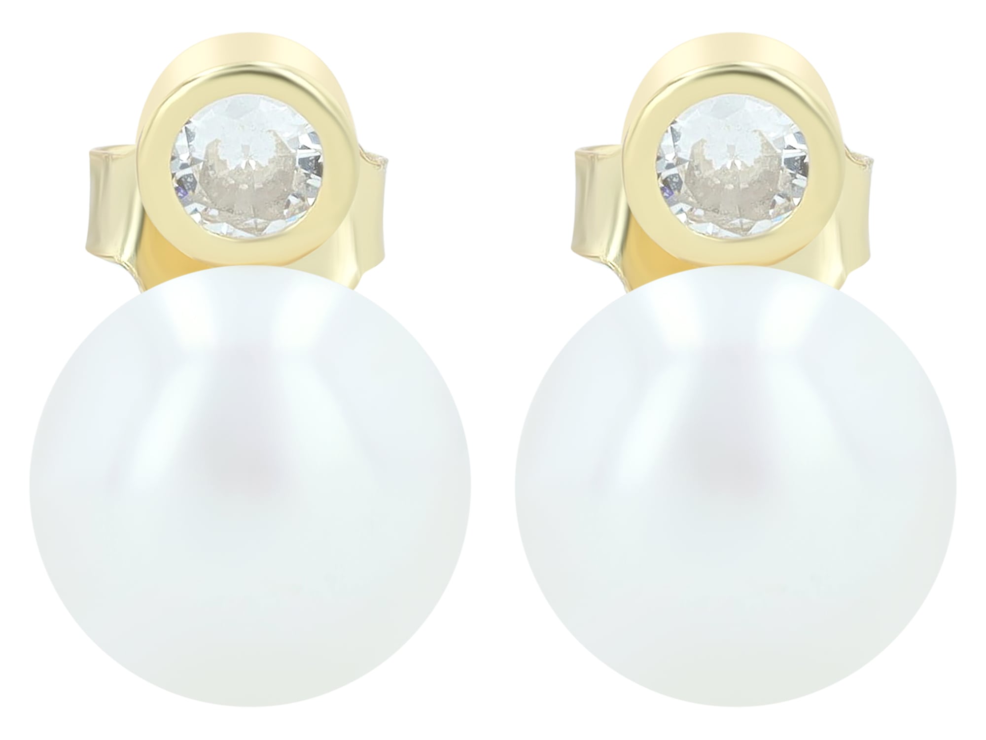 Adelia´s Paar Ohrstecker »925 Silber Ohrringe Ohrstecker mit Süßwasserperle und funkelnden Zirkonia« Perle, silberfarben