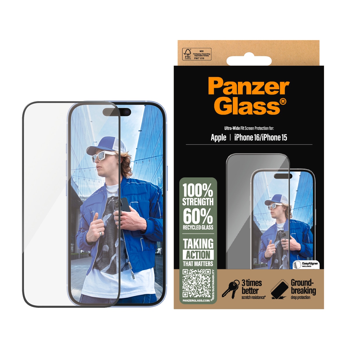 Displayschutzglas »Ultra-Wide Fit Screen Protection«, für Apple iPhone 16-Apple iPhone...