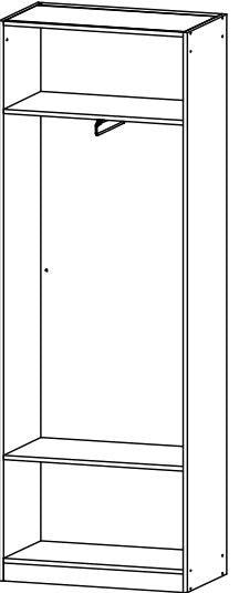 rauch Garderobenschrank »Garderobe Drehtürenschrank Kleiderschrank Schrank Mehrzweck MINOSA«, Breite 69 cm mit ausziehbarer Kleiderstange MADE IN GERMANY