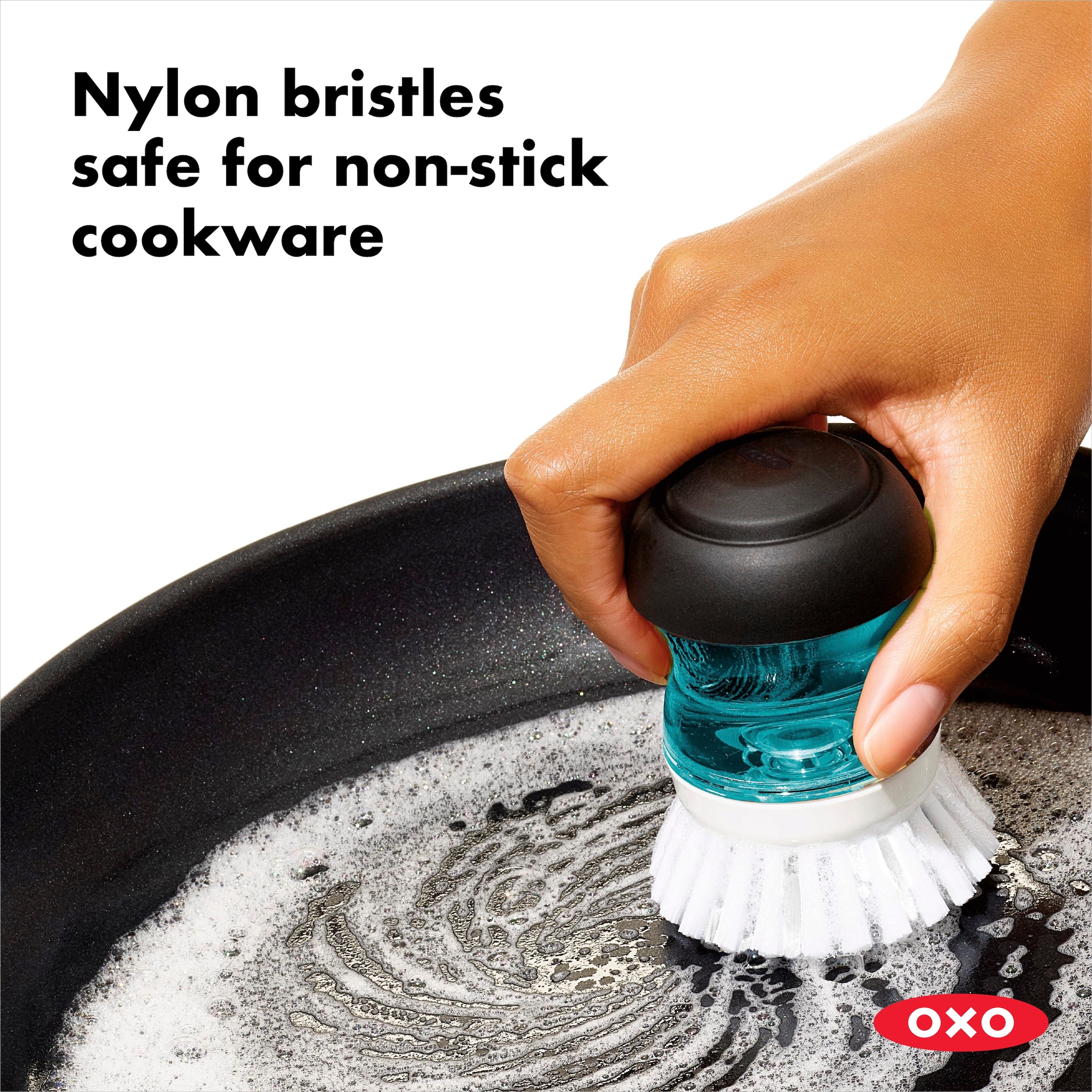 OXO Good Grips Reinigungsbürste, aus Kunststoff, mit Spülmittelspender und Halter