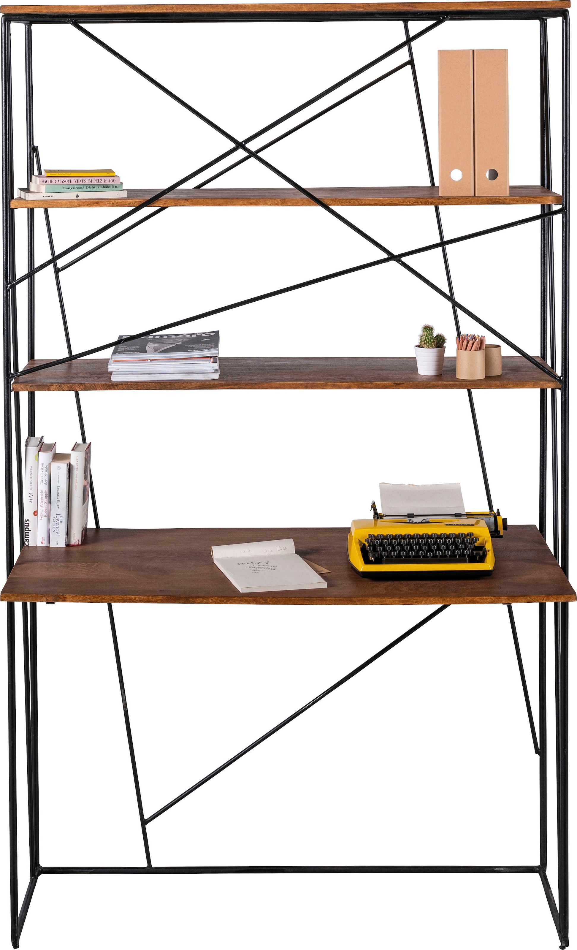 TOM TAILOR HOME Sekretär »T-NEST SHELF OFFICE«, großes, offenes Sekretärregal, aus Mangoholz und Metall