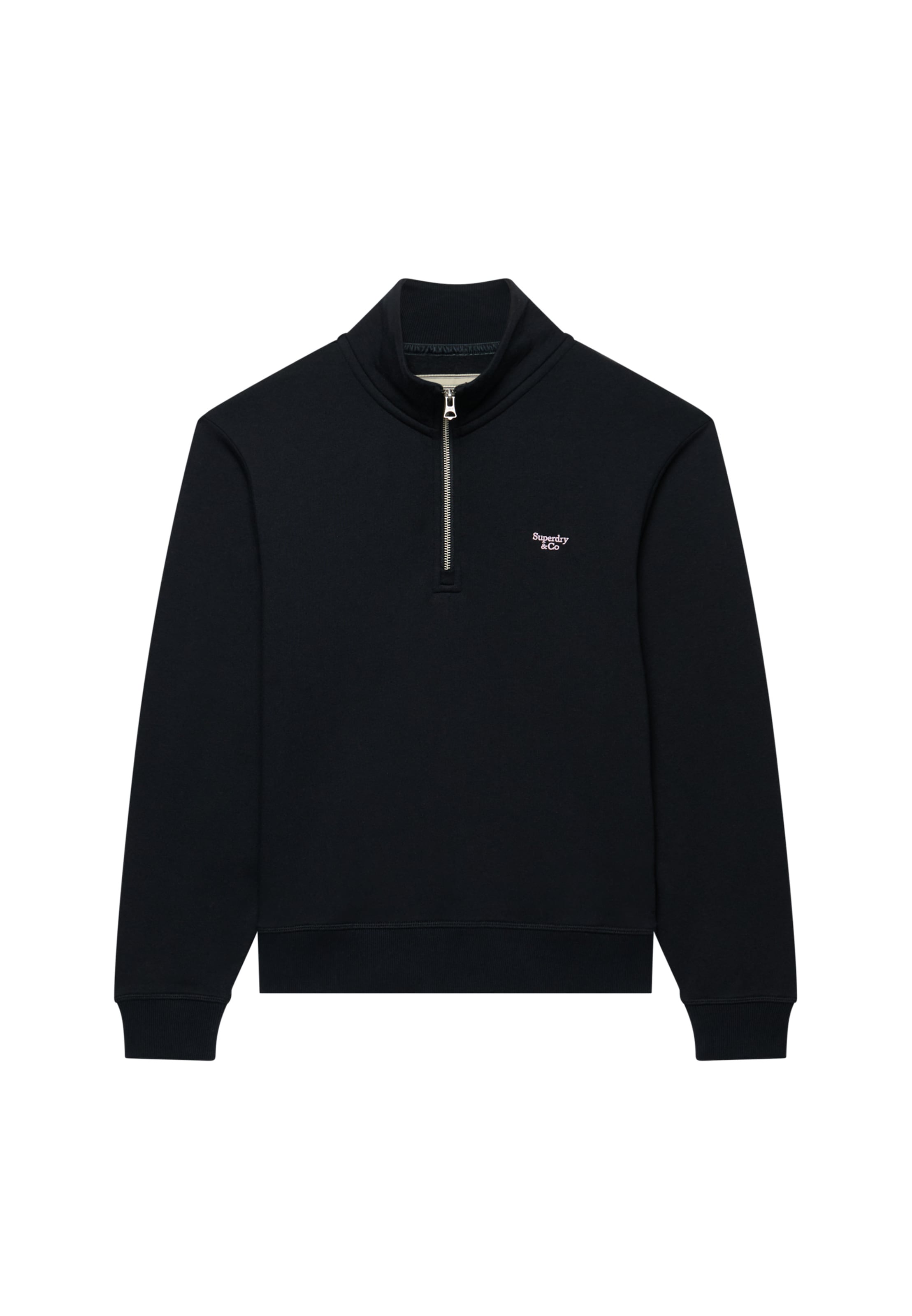 Superdry Sweatshirt »SIGNATURE EMB HALF ZIP«, mit Stehkragen, aus Baumwolle und Polyester, Loose Fit, unifarben
