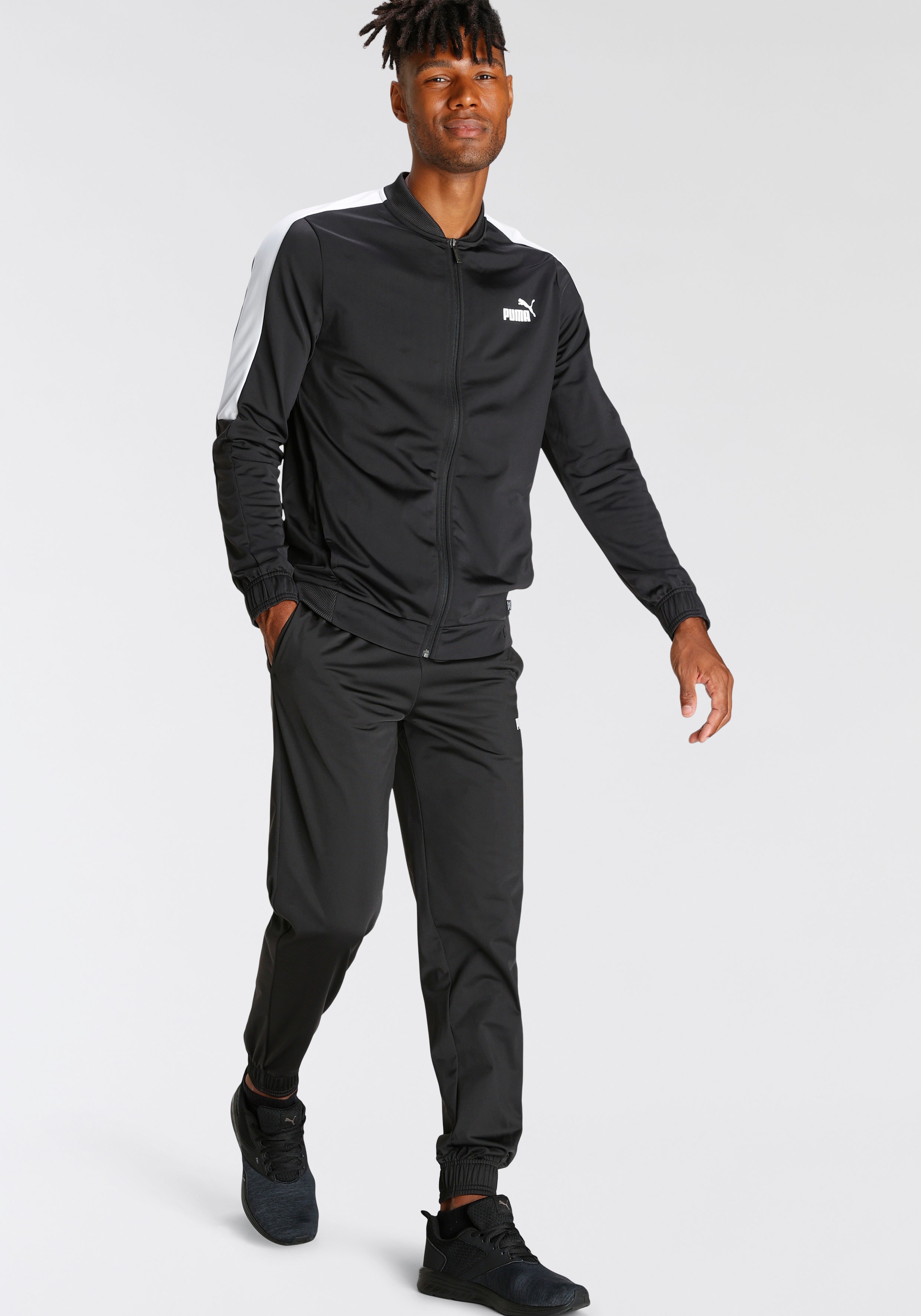Puma Herren Trainingsanzug »BASEBALL TRICOT SUIT« 2 Stk. tlg. in schwarz, Größe L