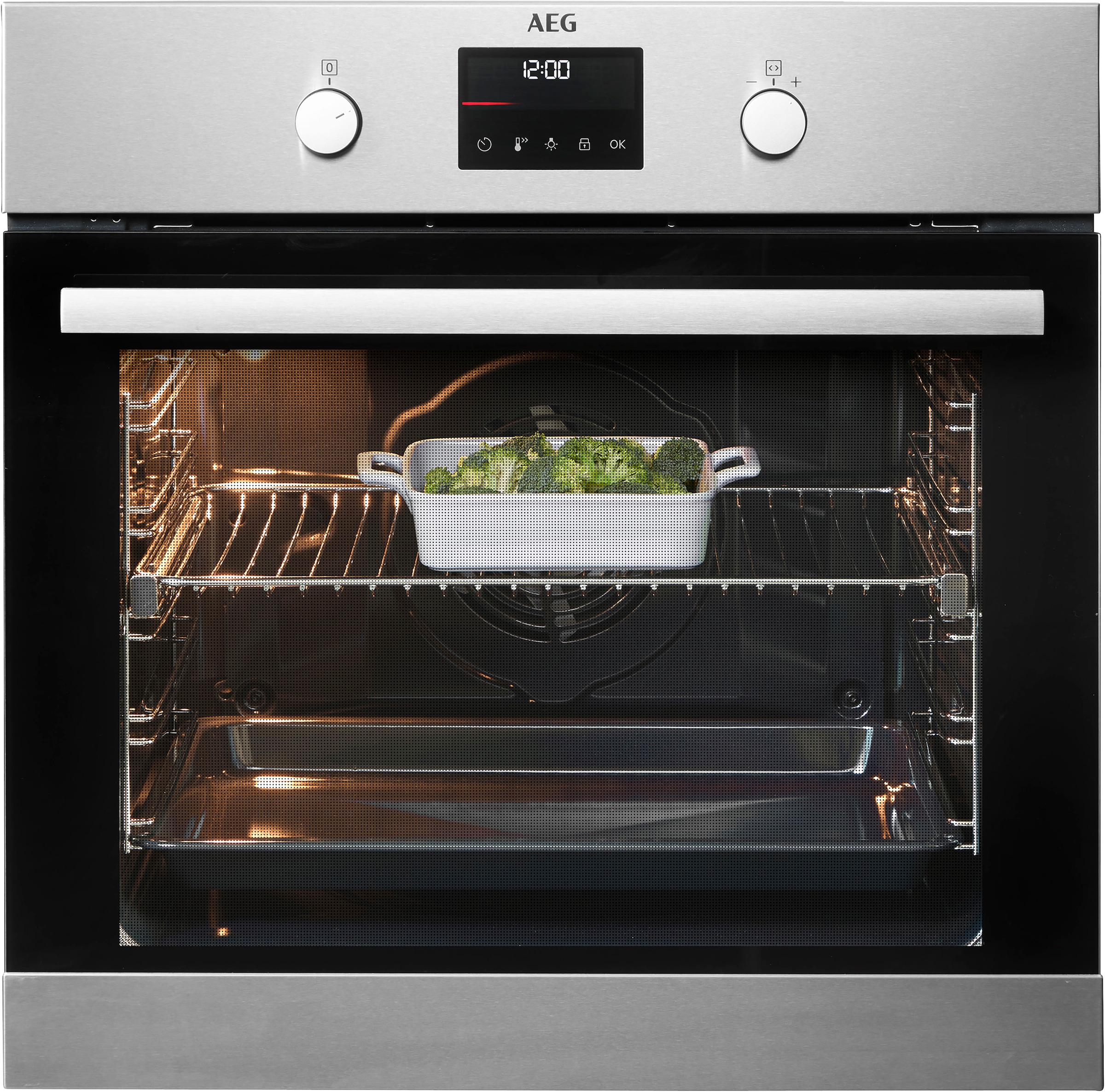 AEG Einbaubackofen 6000 »BPS335061M 949 498 251«, mit 1-fach-Teleskopauszug, Pyrolyse-Selbstreinigung